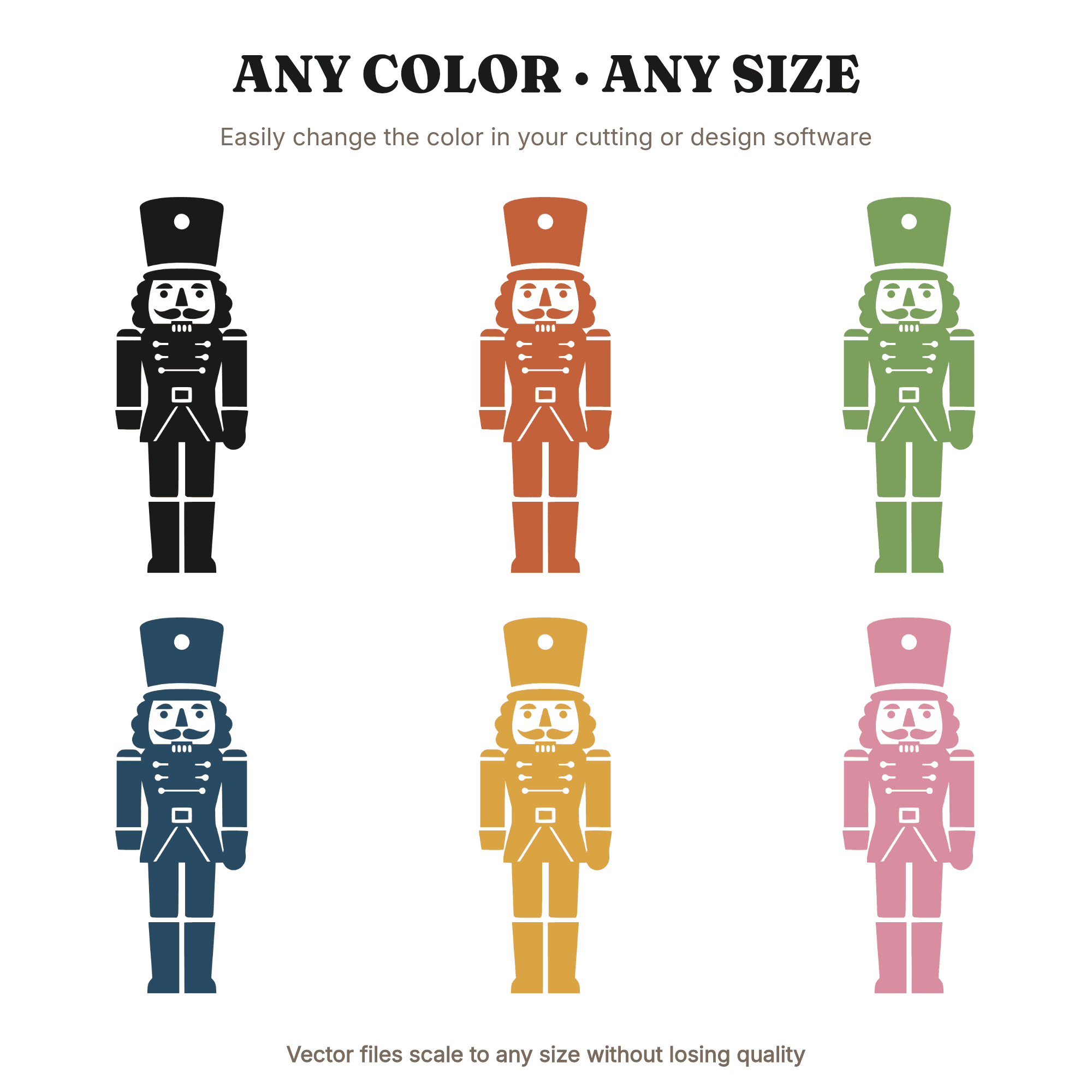 Christmas Nutcracker Soldier SVG PNG, Mid Century Holiday Silhouette Cut File for Cricut, view 2