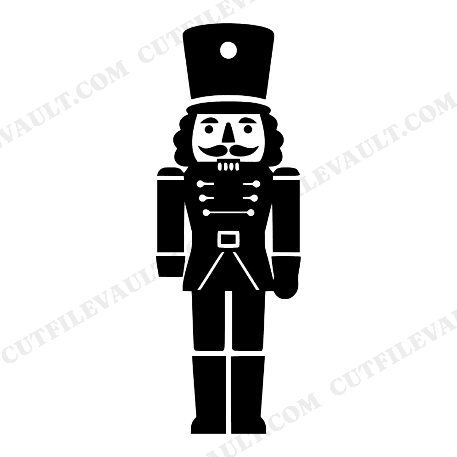 Christmas Nutcracker Soldier SVG PNG, Mid Century Holiday Silhouette Cut File for Cricut, view 1