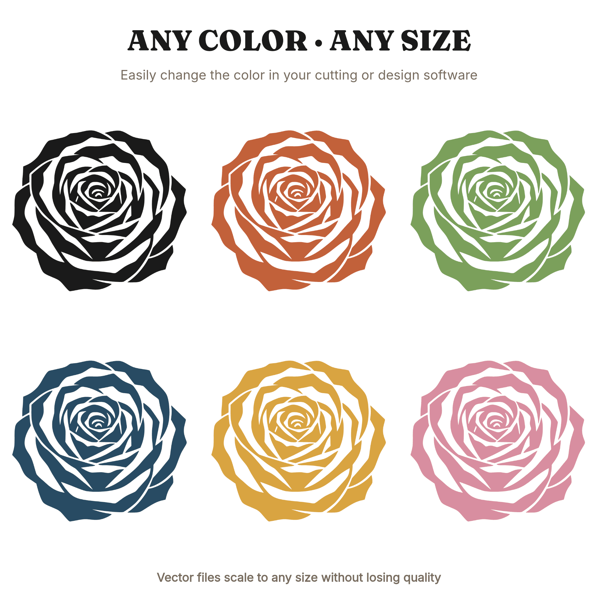 Overhead Rose Spiral SVG PNG Art Nouveau Silhouette Cut File for Wedding Decor Bridal Shower Crafts, view 2