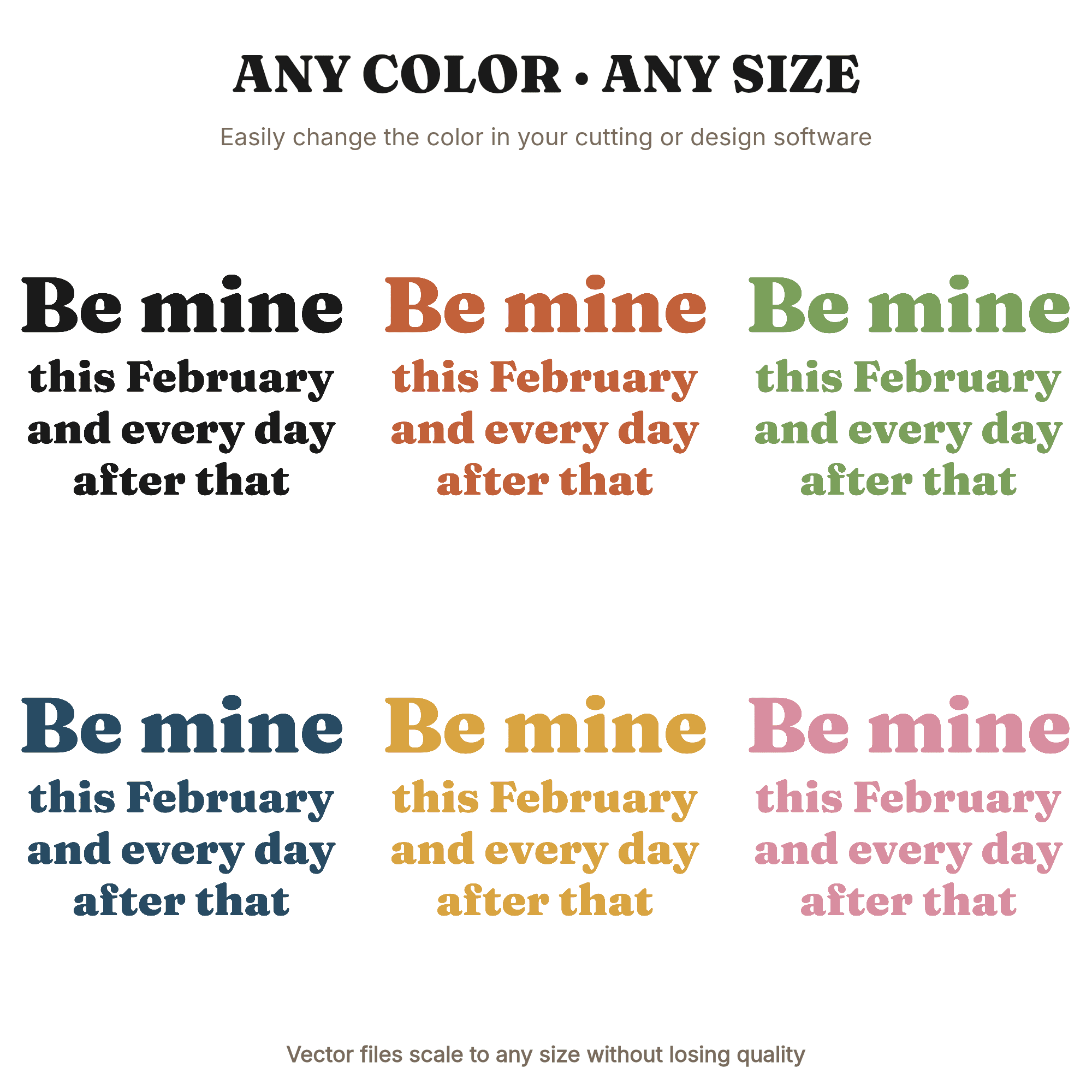 Be Mine Scandinavian Valentine SVG PNG, Arc Lettering Cut File, Minimalist Valentine Decor, view 2