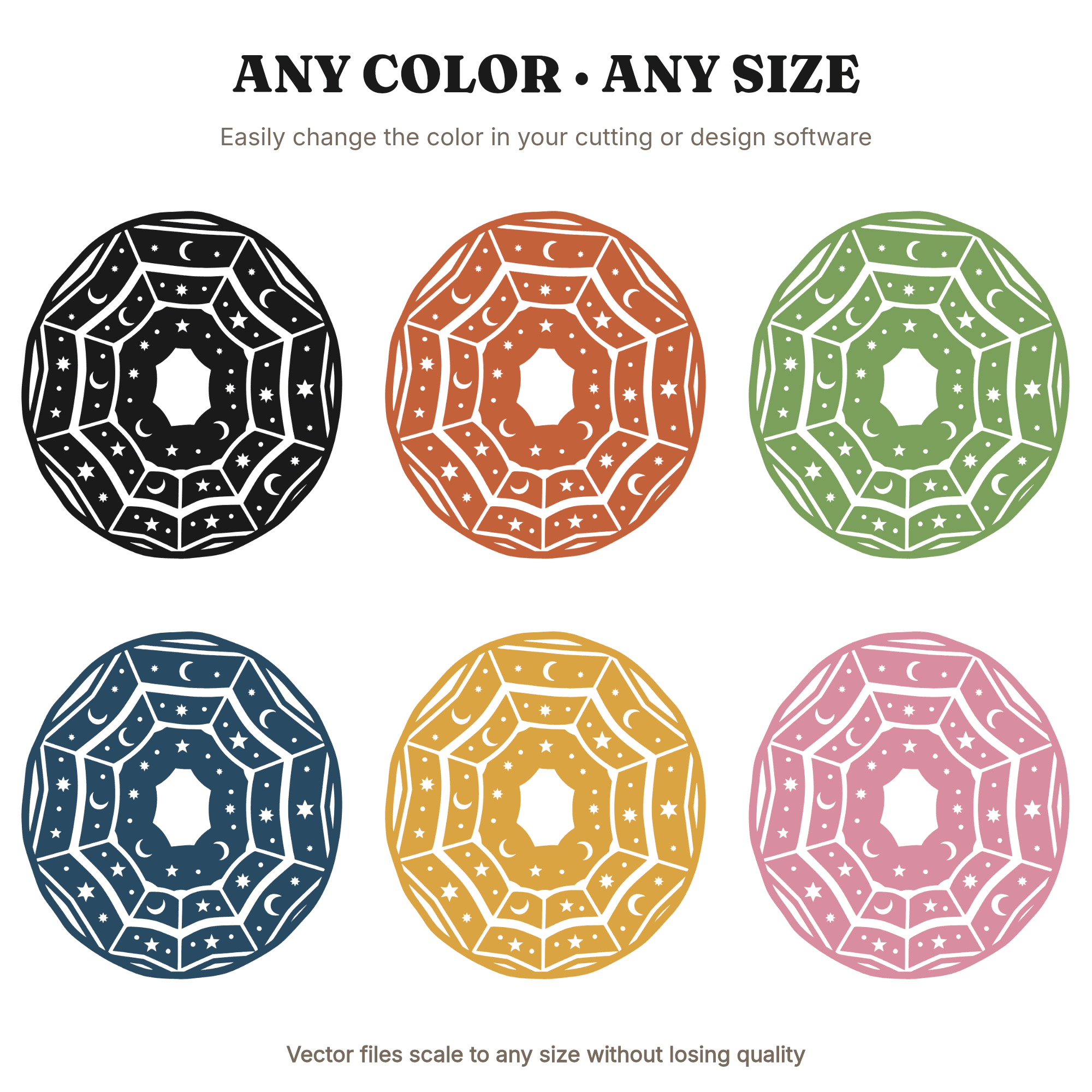 Celestial Geode Stained Glass SVG PNG, Mystical Crystal Slice Cut File, Cosmic Spiritual Decor, view 2