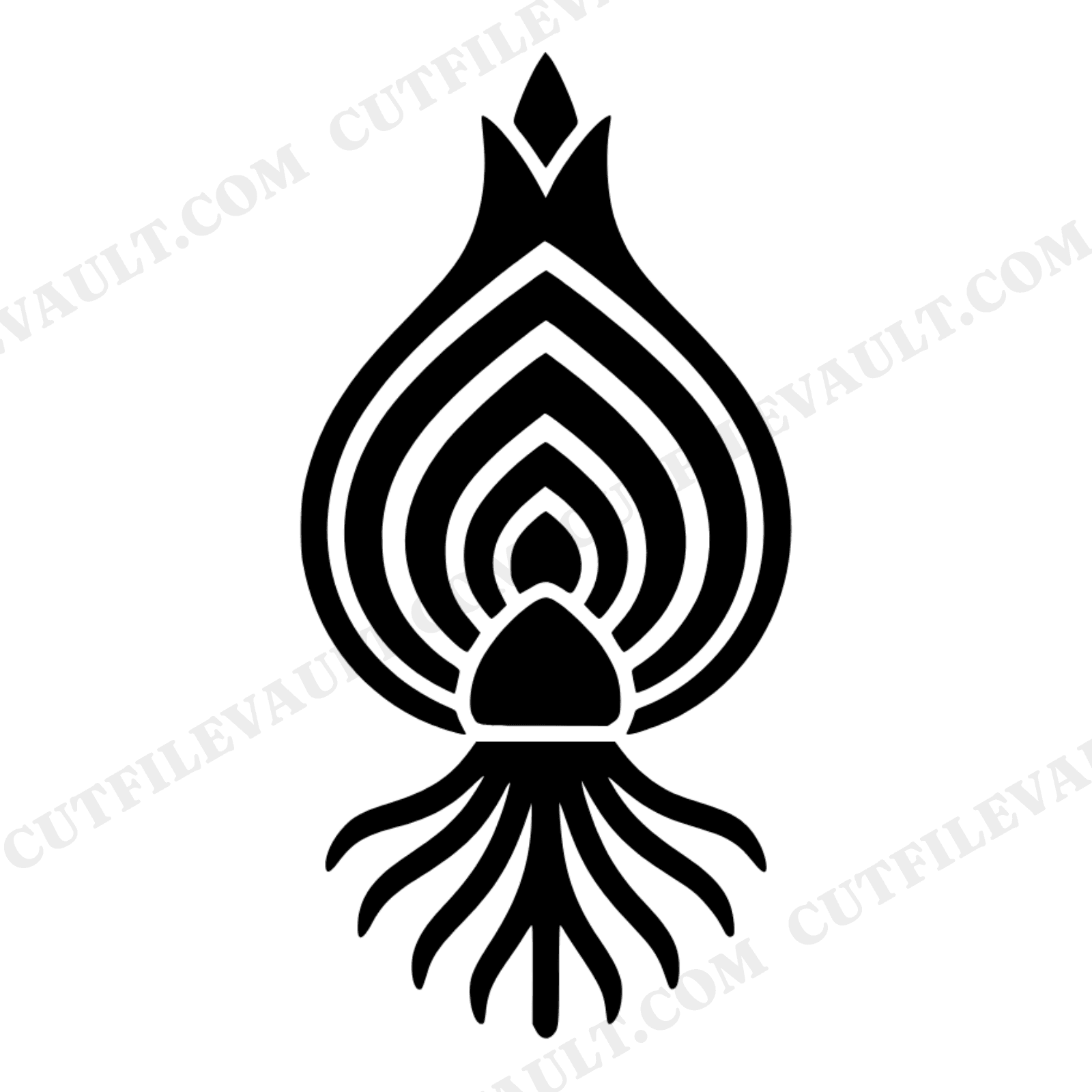 Easter Tulip Bulb Cross Section SVG PNG, Botanical Diagram Art Deco Geometric Cut File, view 1
