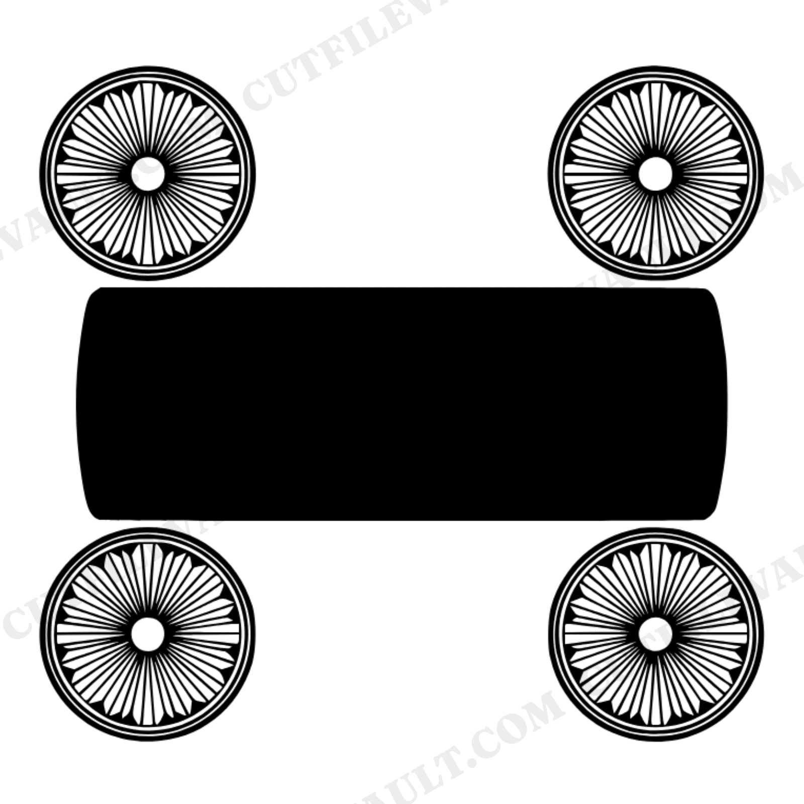 Art Deco School Bus Top View Mandala SVG PNG, Back to School Cut File for Cricut, view 1