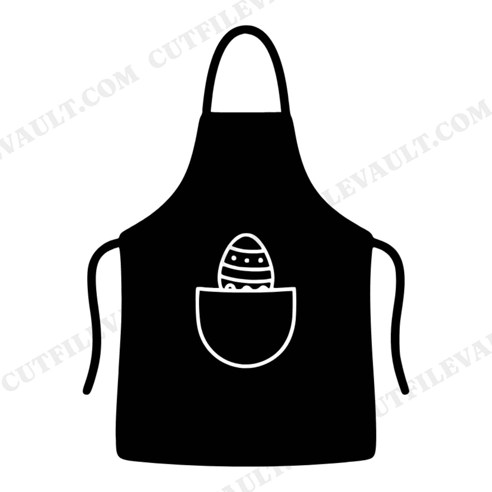 Nordic Baker Apron with Easter Egg SVG PNG, Spring Kitchen Cut File, Scandinavian Baking Design, view 1