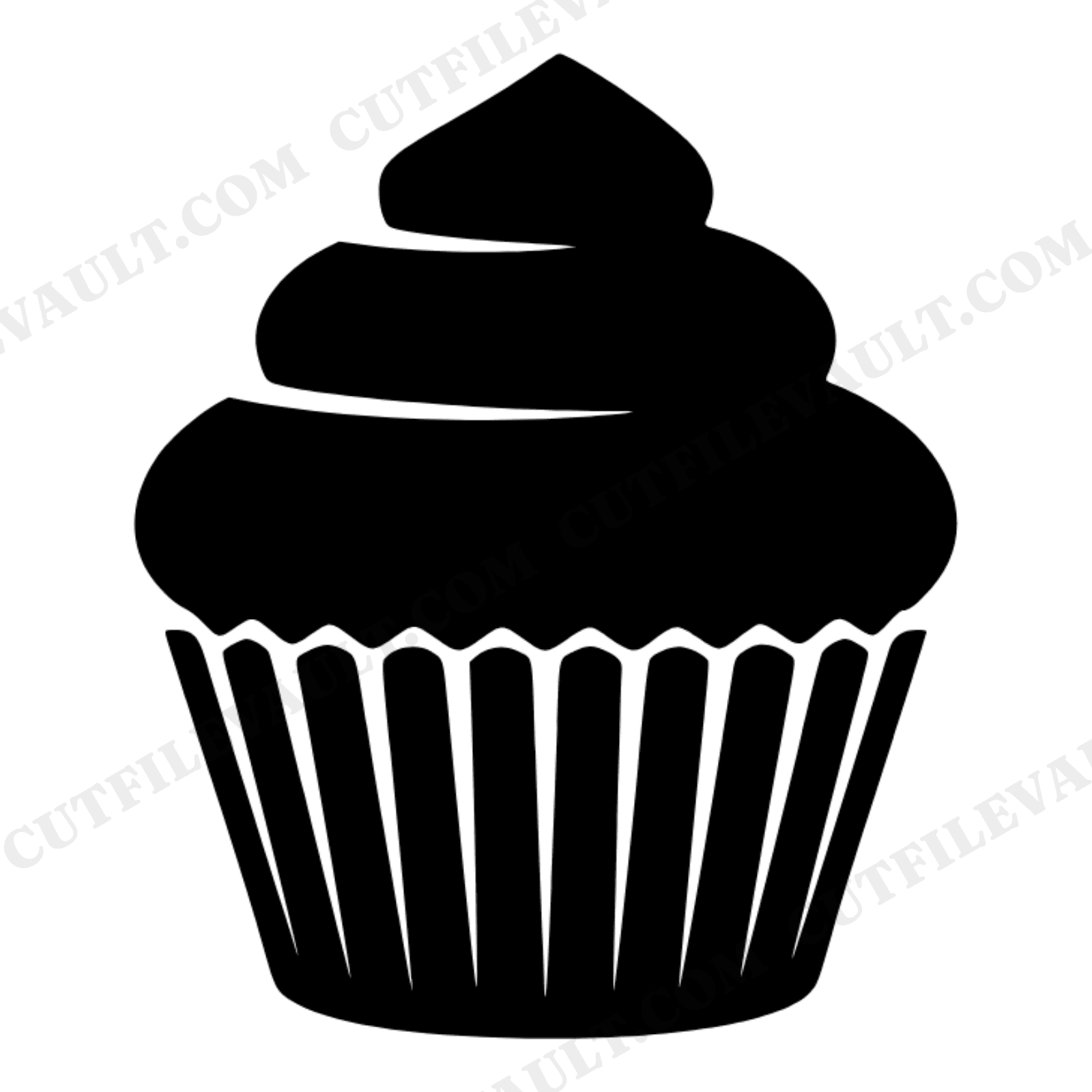 Art Deco Cupcake SVG PNG, Valentine Geometric Silhouette Cut File, Retro Party Decor Design, view 1