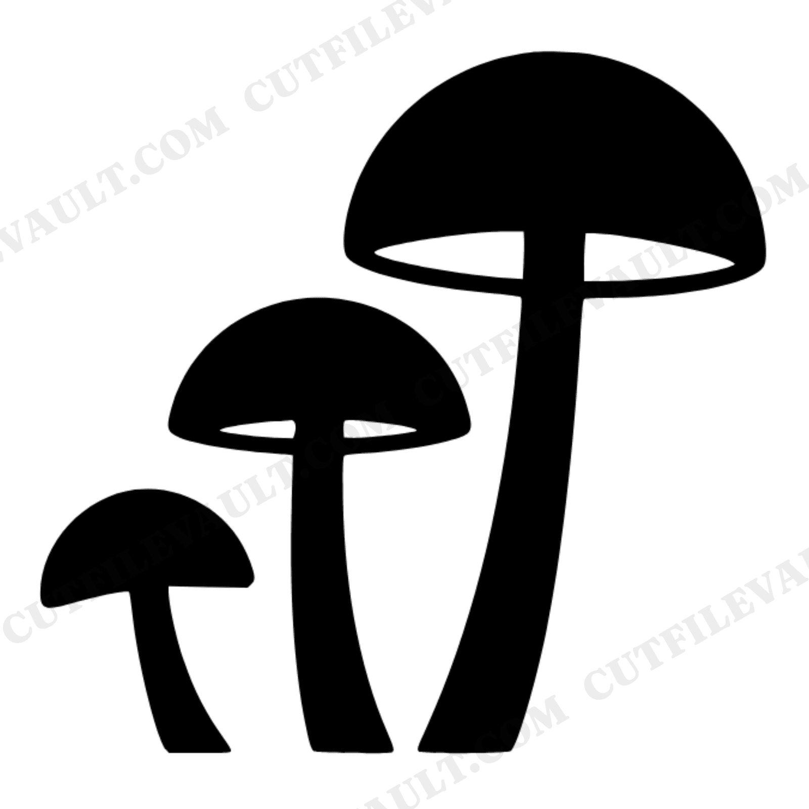 Retro Mushroom SVG, Mid Century Toadstool Cluster PNG, Spooky Forest Halloween Decor Cut File, view 1