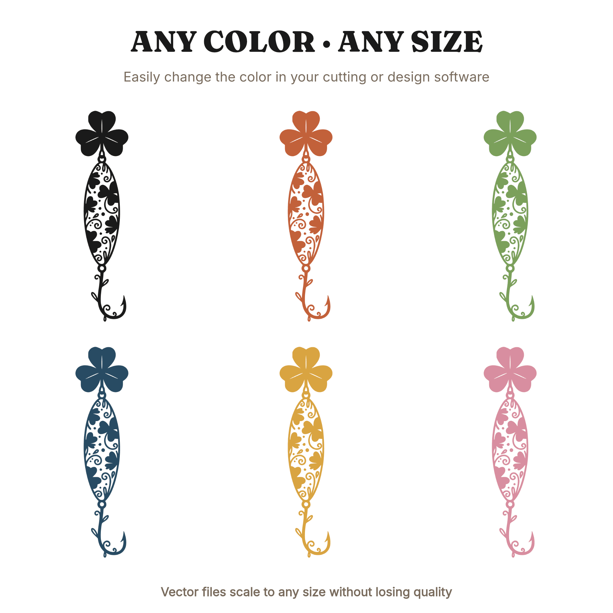 Irish Luck Fishing Lure SVG PNG, Shamrock Spinner St Patrick's Day Cut File for Cricut, view 2