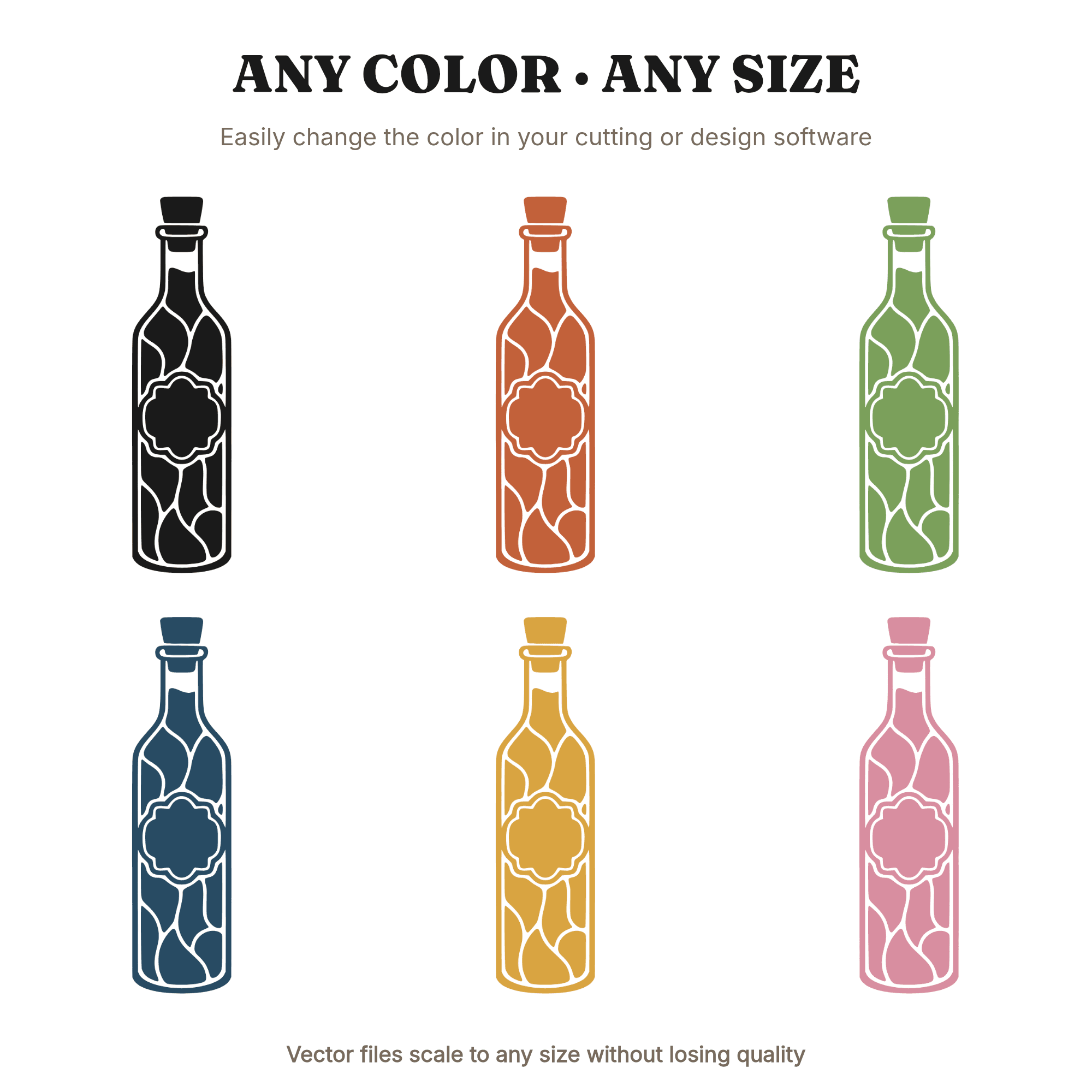 Vintage Apothecary Bottle SVG PNG, Stained Glass Potion Bottle Cut File, Farmhouse Halloween Decor, view 2