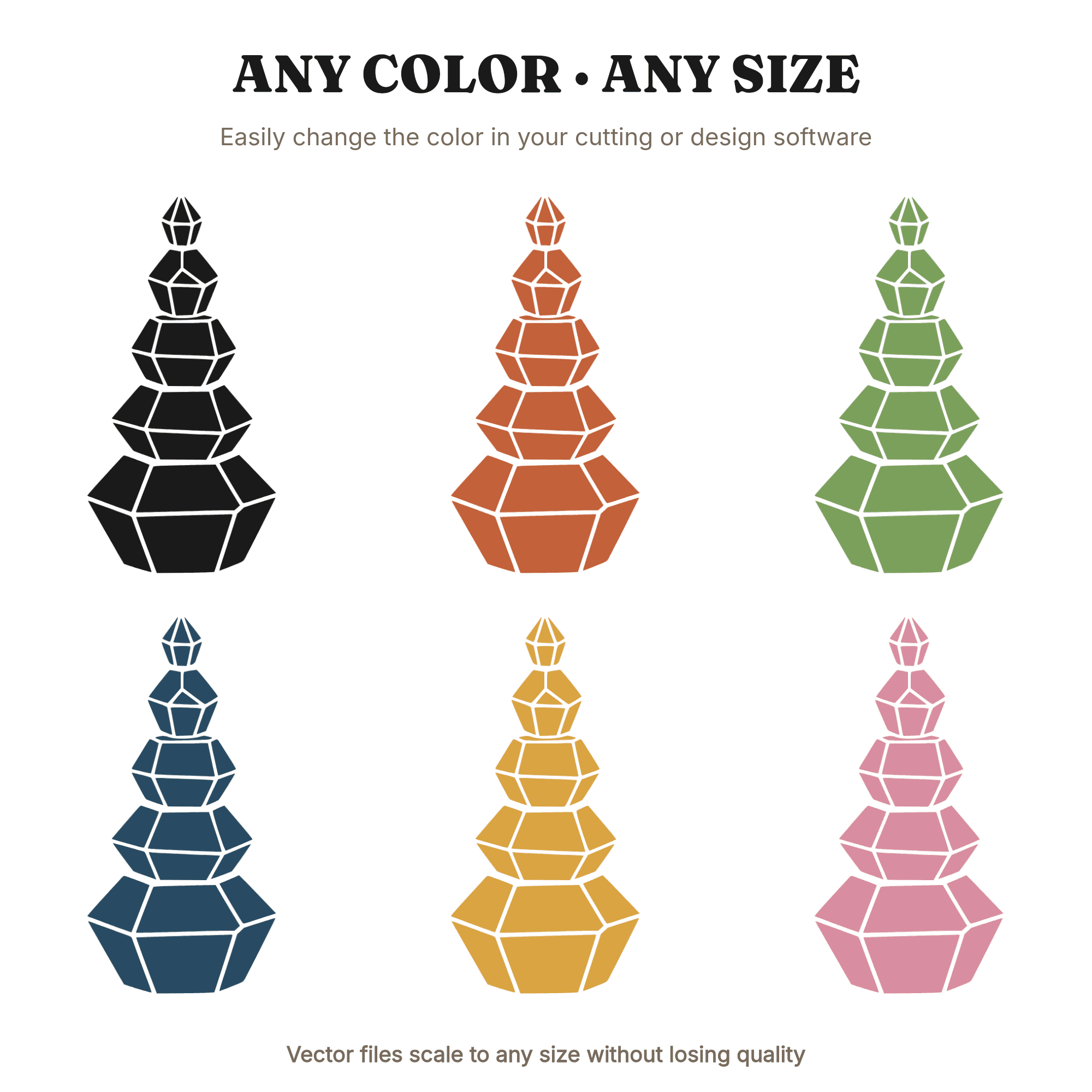 Fall Equinox Crystal Tower SVG PNG, Farmhouse Gemstone Silhouette Cut File for Cricut, view 2