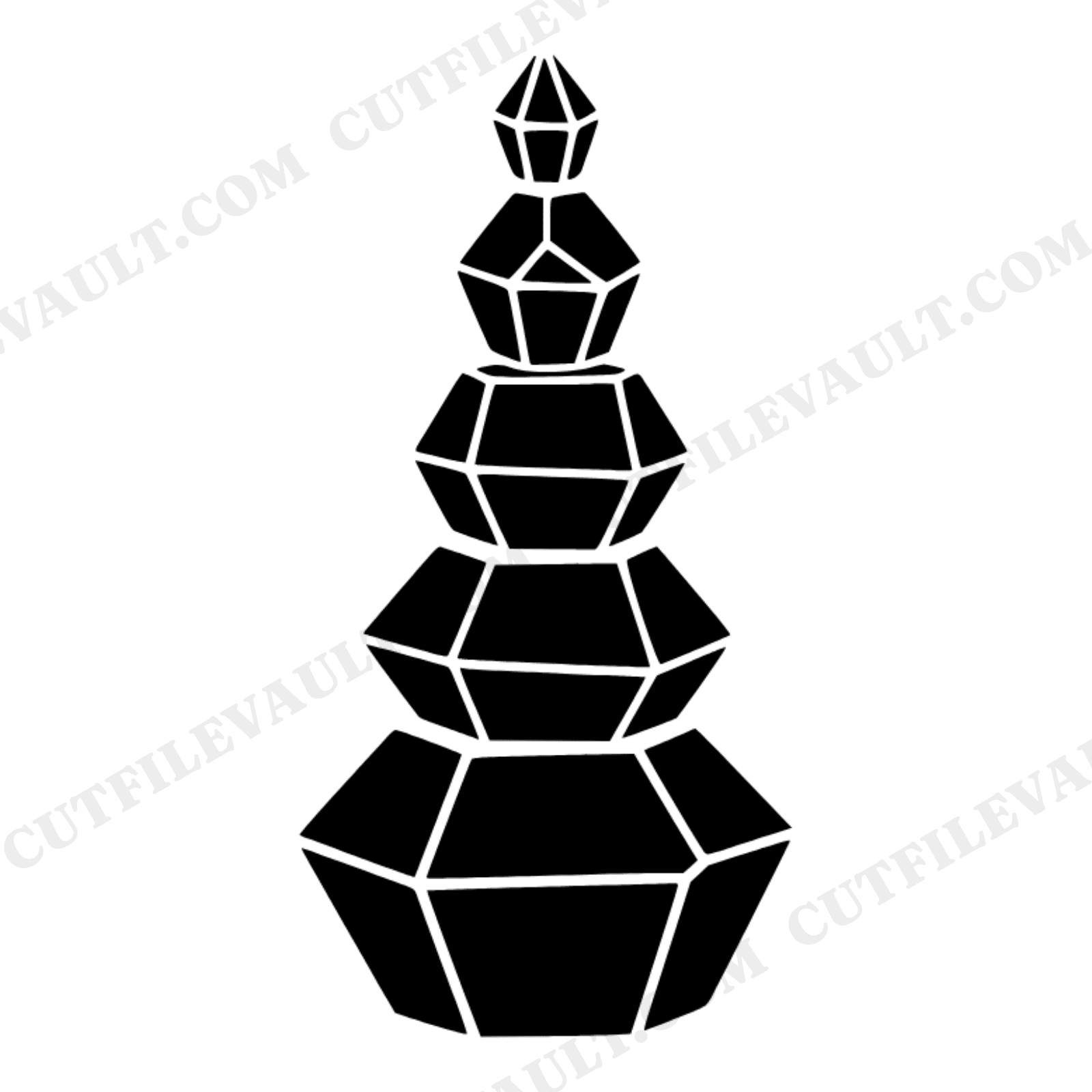 Fall Equinox Crystal Tower SVG PNG, Farmhouse Gemstone Silhouette Cut File for Cricut, view 1