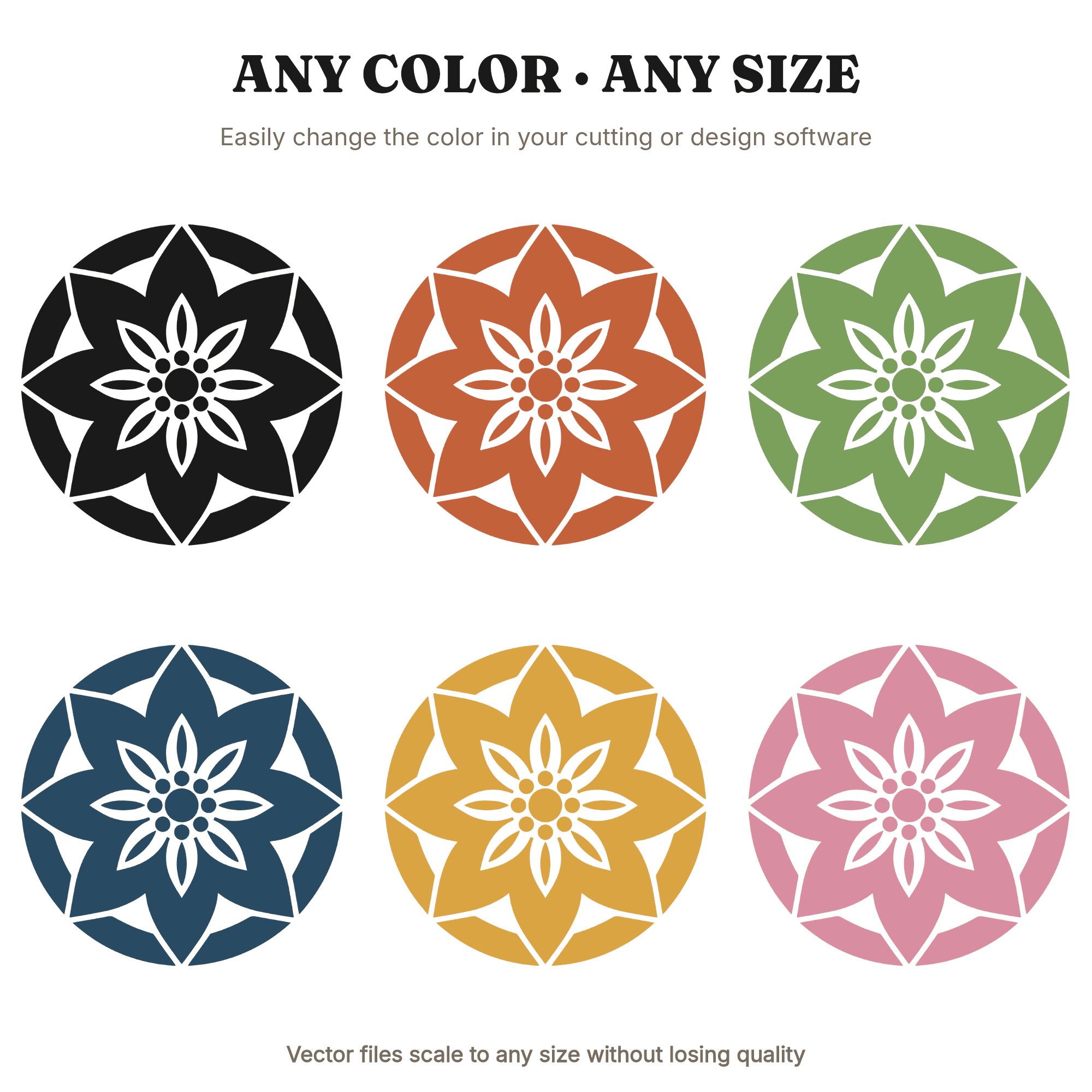 Poinsettia Wax Seal Christmas Ornament SVG PNG, Mid Century Minimal Holiday Cut File, view 2