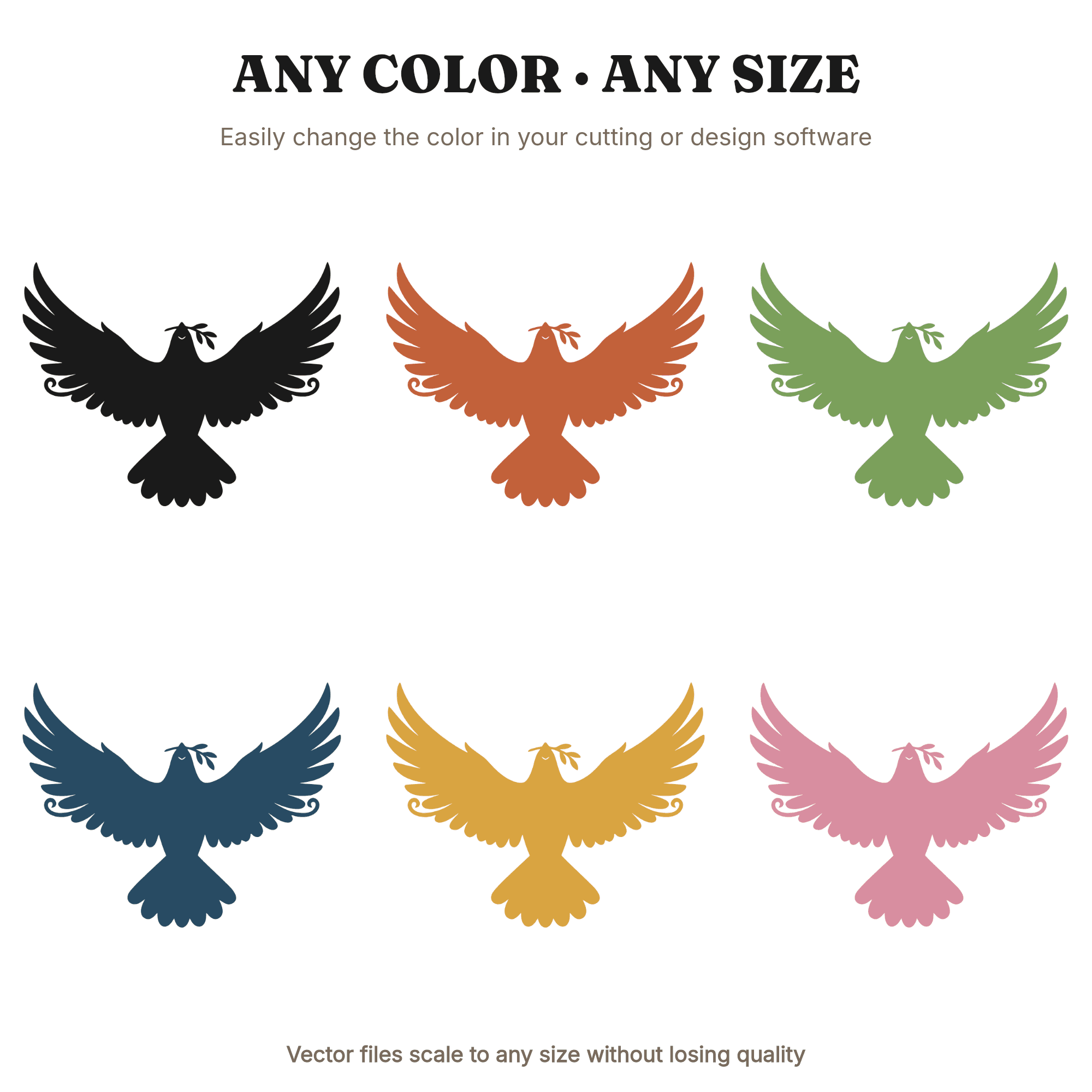 New Year Dove SVG PNG Ascending Flight Silhouette Boho Organic Cut File for Vinyl Decal Party Decor, view 2