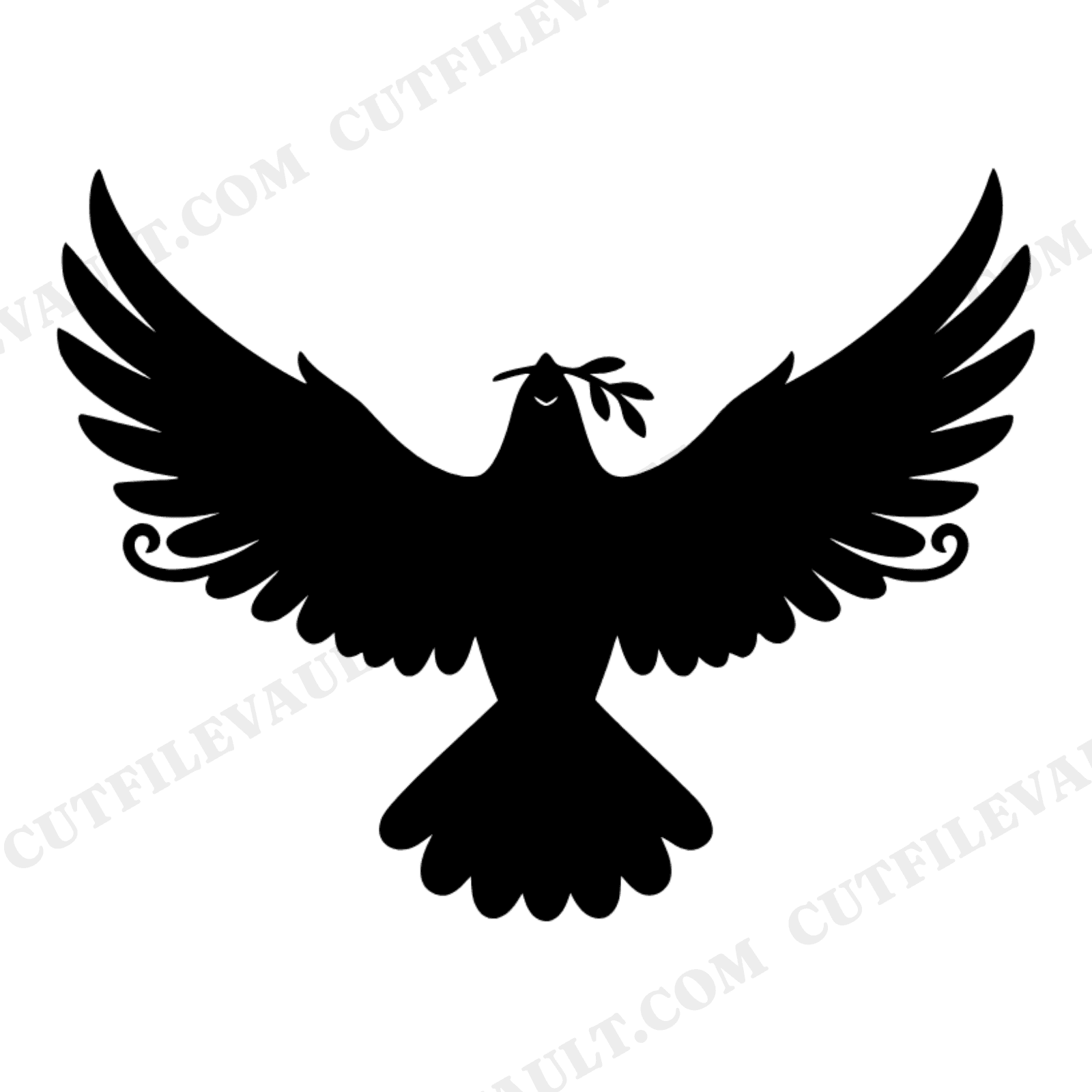 New Year Dove SVG PNG Ascending Flight Silhouette Boho Organic Cut File for Vinyl Decal Party Decor, view 1