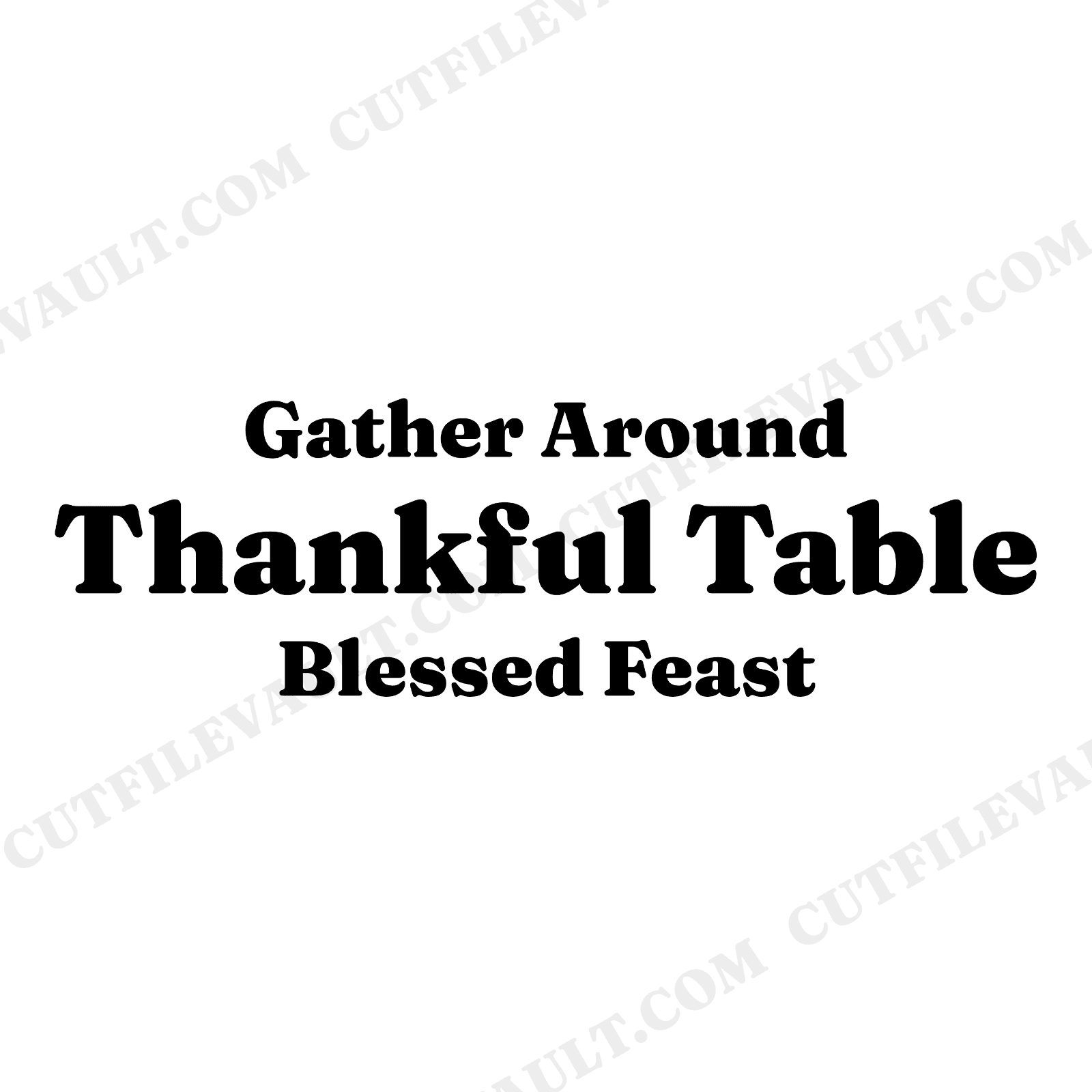 Gather Around Thankful Table Thanksgiving Apron SVG PNG Hand Lettered Farmhouse Kitchen Design, view 1