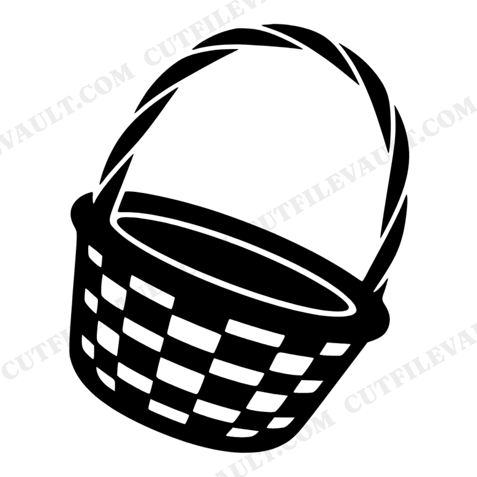 Retro 70s Easter Basket SVG PNG, Tipped Woven Basket Cut File, Spring Decor Cricut Silhouette, view 1