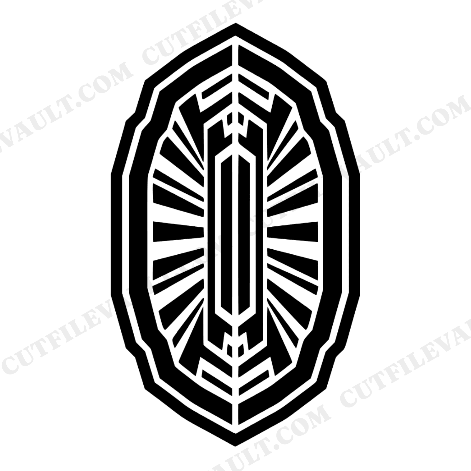 Art Deco Geode Split Panel SVG PNG, Geometric Crystal Silhouette Cut File for Wall Art, view 1
