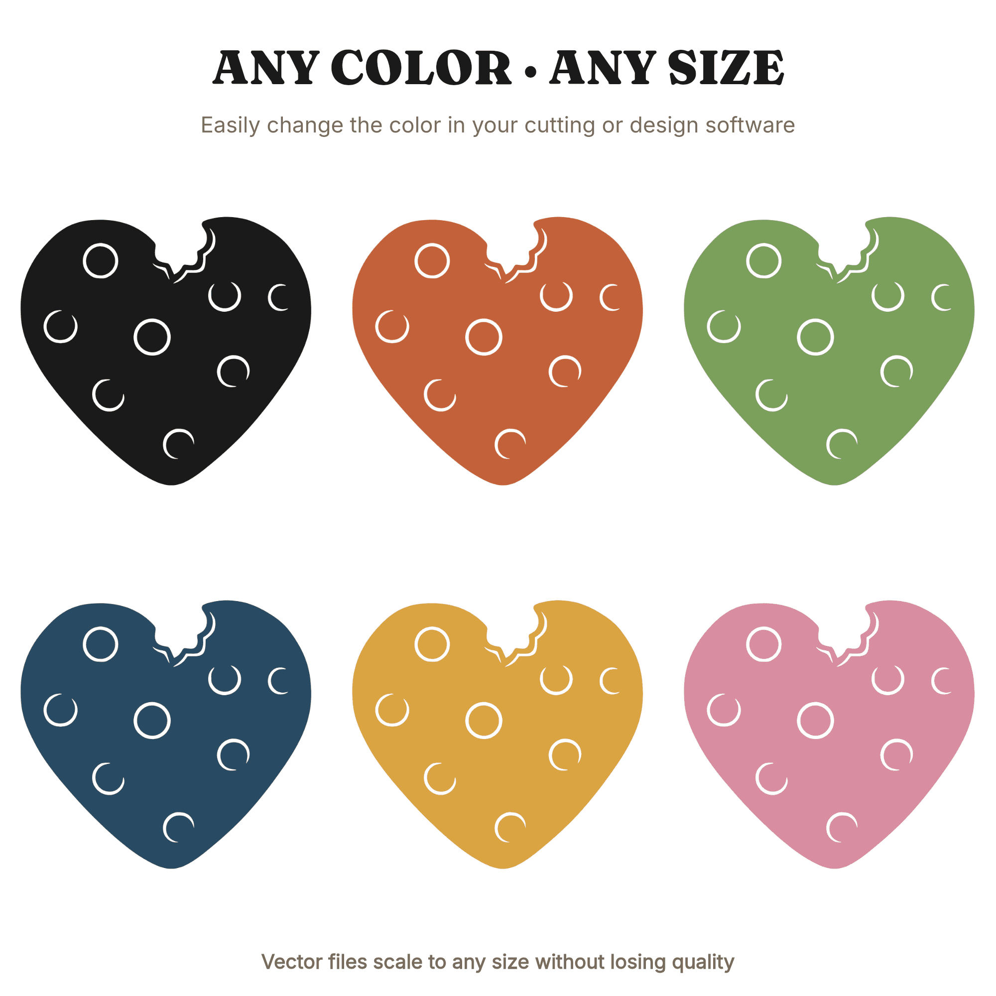 Heart Shaped Cookie with Bite Mark SVG PNG Vintage Botanical Valentine Cut File for Cricut, view 2