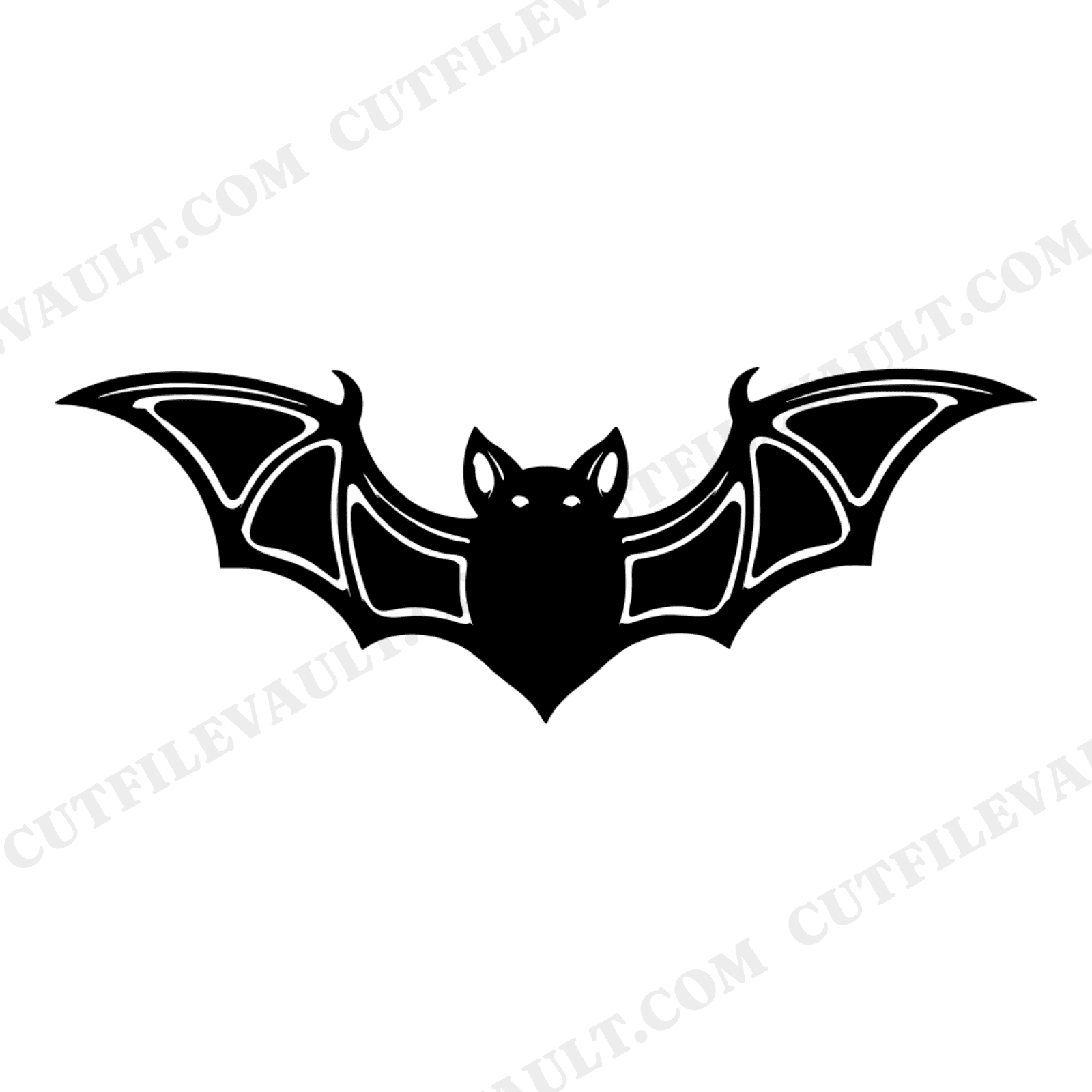 Y2K Chrome Bubble Bat SVG PNG, Retro Halloween Bat Cut File, Modern Spooky Decor Clipart, view 1