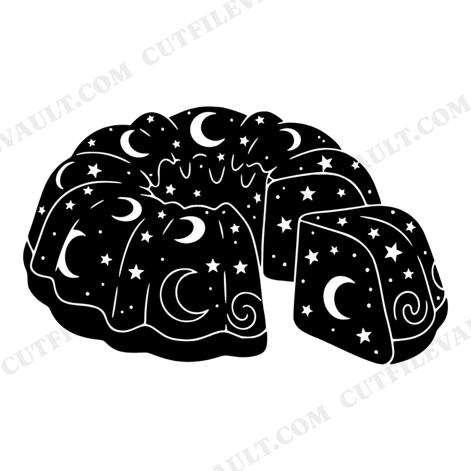 Mystical Irish Cream Bundt Cake SVG PNG, Celestial St Patrick's Day Kitchen Decor Cut File, view 1
