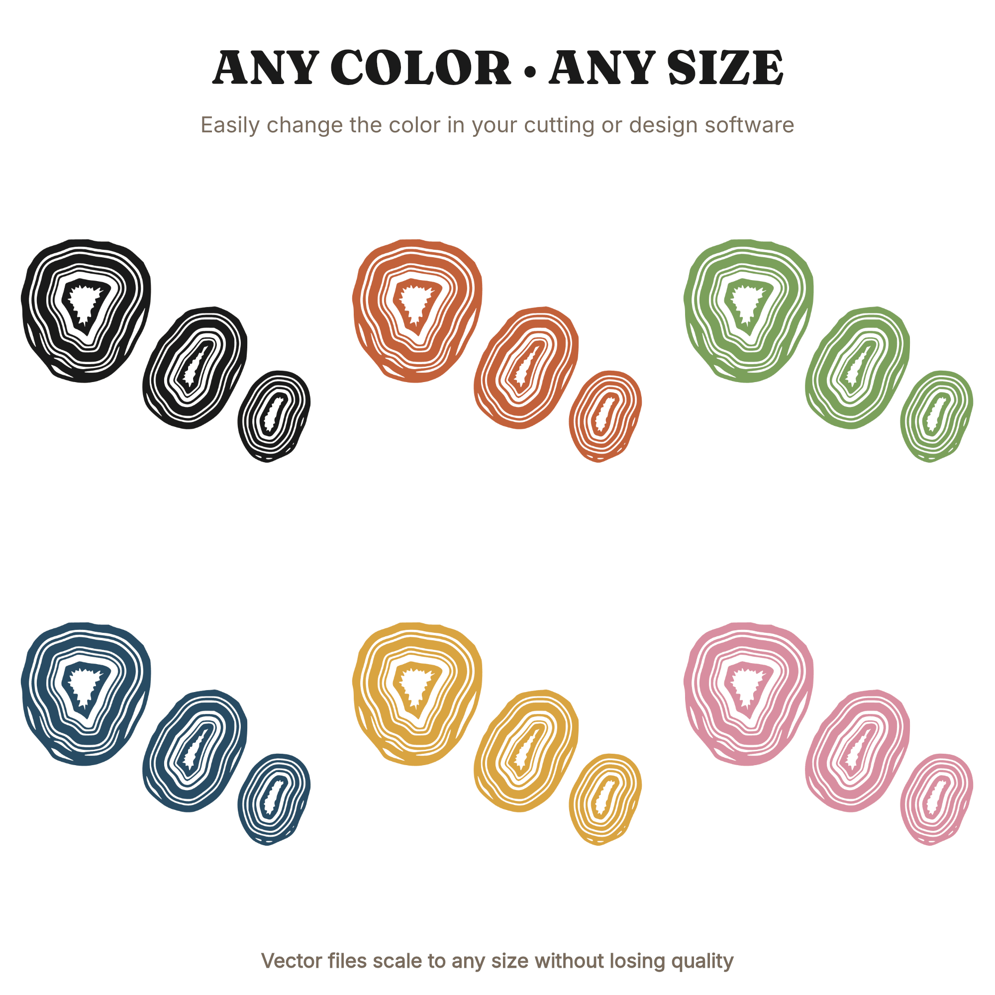 Geode SVG, Agate Slice Wall Art PNG, Scandinavian Line Art, Modern Home Decor Cut File, view 2