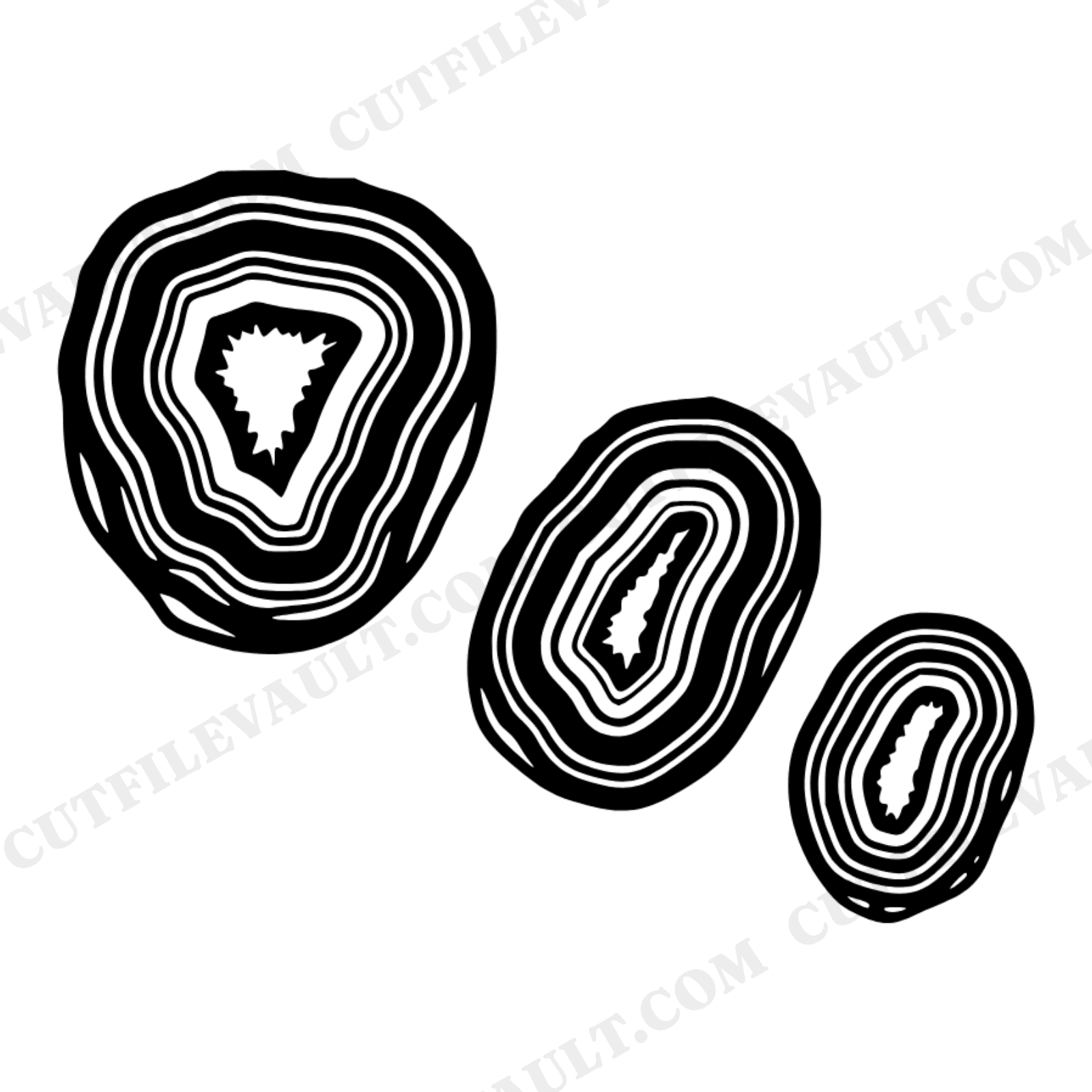 Geode SVG, Agate Slice Wall Art PNG, Scandinavian Line Art, Modern Home Decor Cut File, view 1