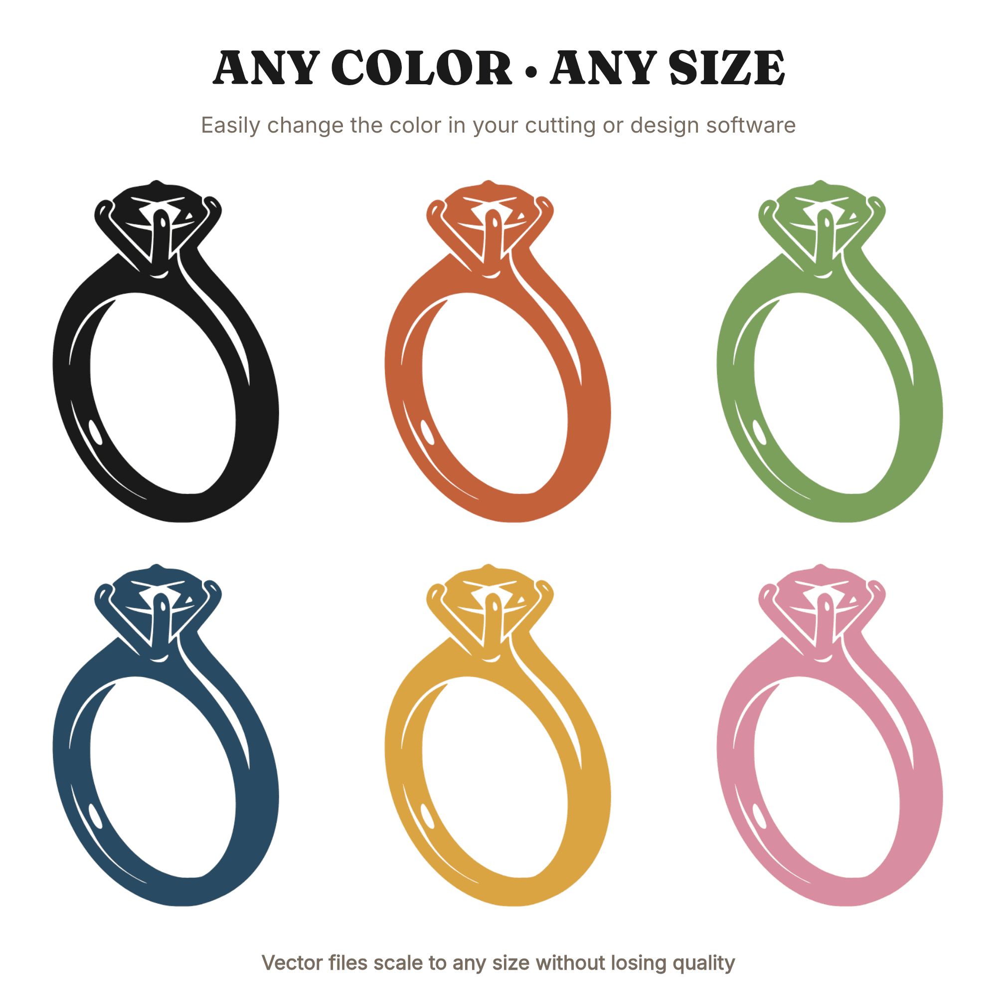 Eternal Promise Ring Fluid Silhouette SVG PNG, Abstract Engagement Ring Cut File, Blob Art, view 2