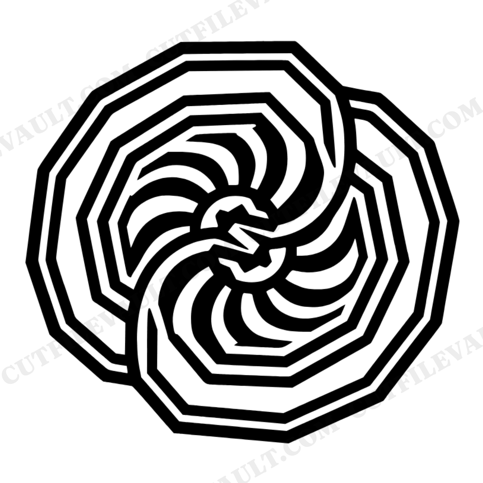 Retro Geode Venn Diagram SVG PNG, 70s Wave Crystalline Geometric Cut File for Cricut, view 1