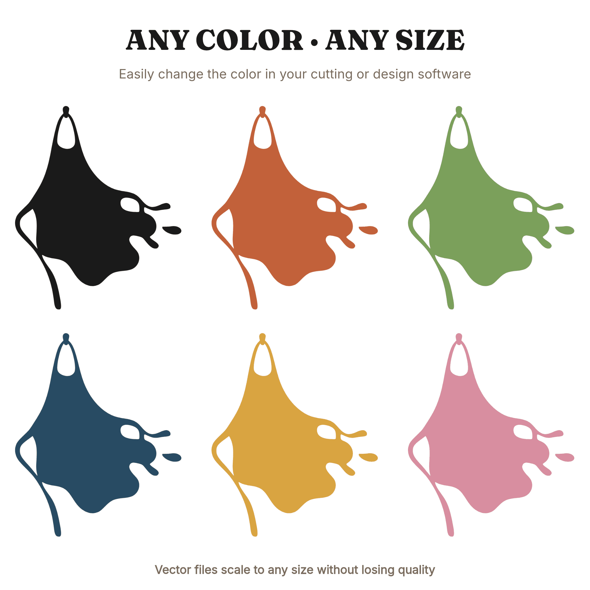 Fall Bridal Apron SVG PNG, Kitchen Apron on Peg Cut File, Abstract Blob Silhouette for Cricut, view 2