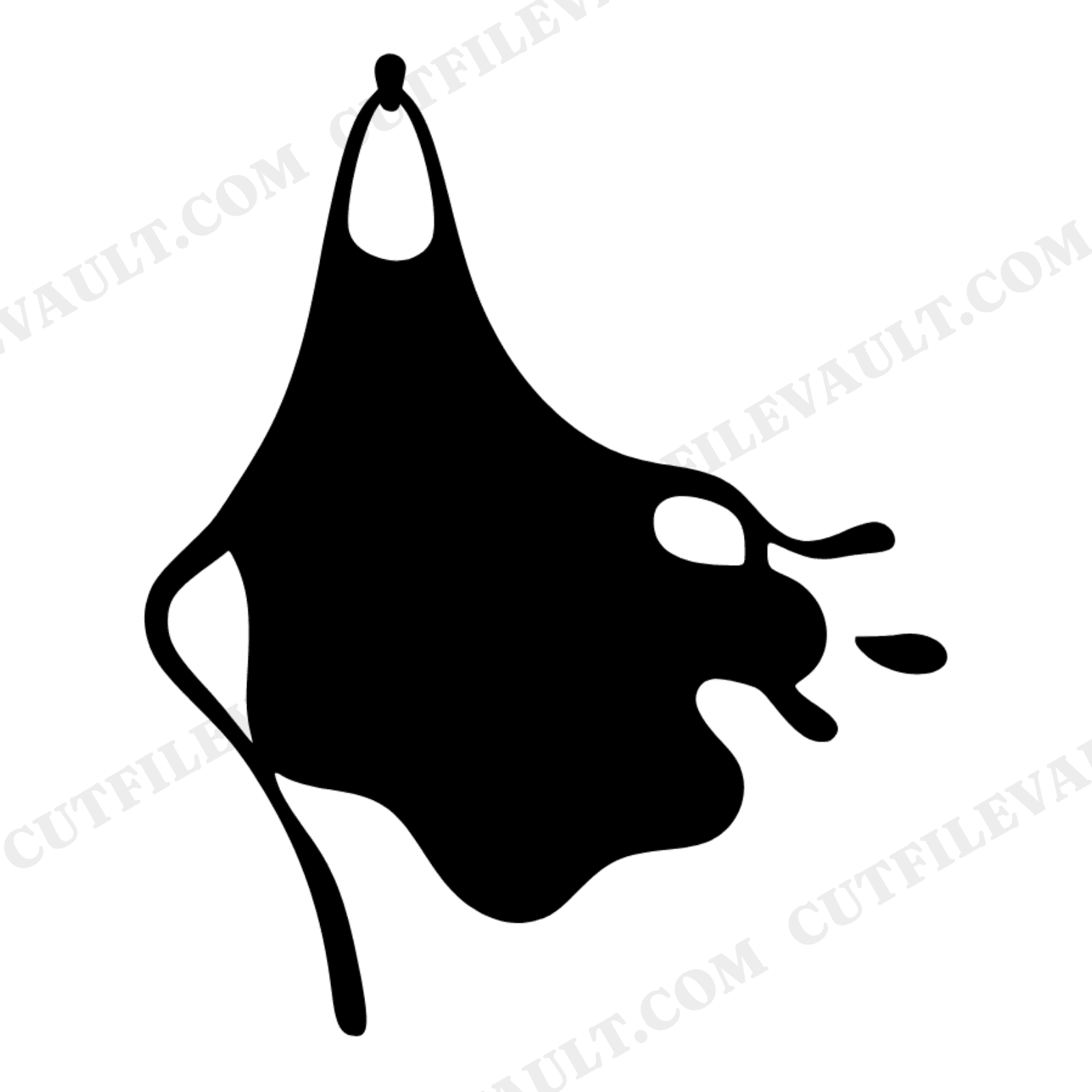 Fall Bridal Apron SVG PNG, Kitchen Apron on Peg Cut File, Abstract Blob Silhouette for Cricut, view 1