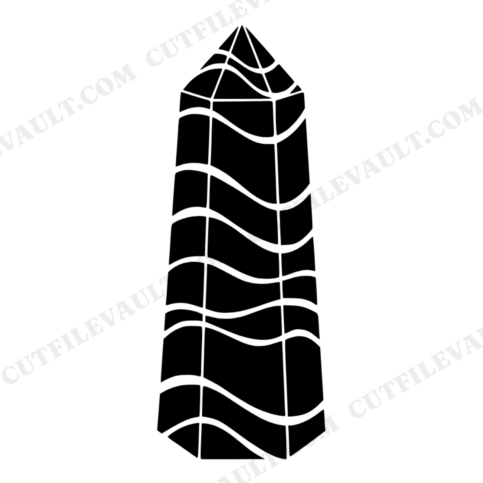 Fluorite Crystal Tower SVG PNG, Retro 70s Wave Layered Cut File, Mystical Spiritual Bohemian Decor, view 1