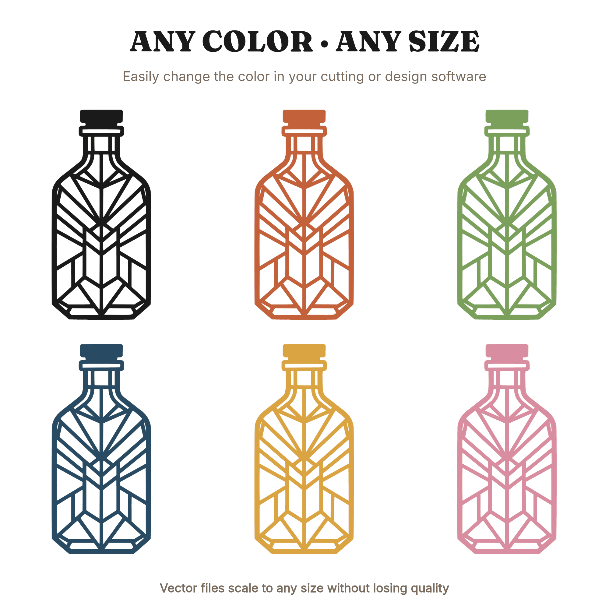 Vintage Apothecary Bottle Stained Glass SVG PNG, Potion Bottle Silhouette Cut File for Halloween, view 2