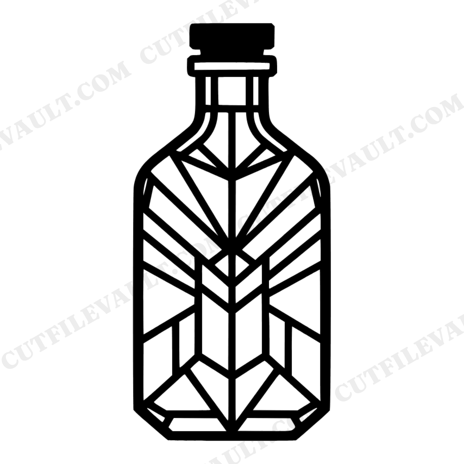 Vintage Apothecary Bottle Stained Glass SVG PNG, Potion Bottle Silhouette Cut File for Halloween, view 1