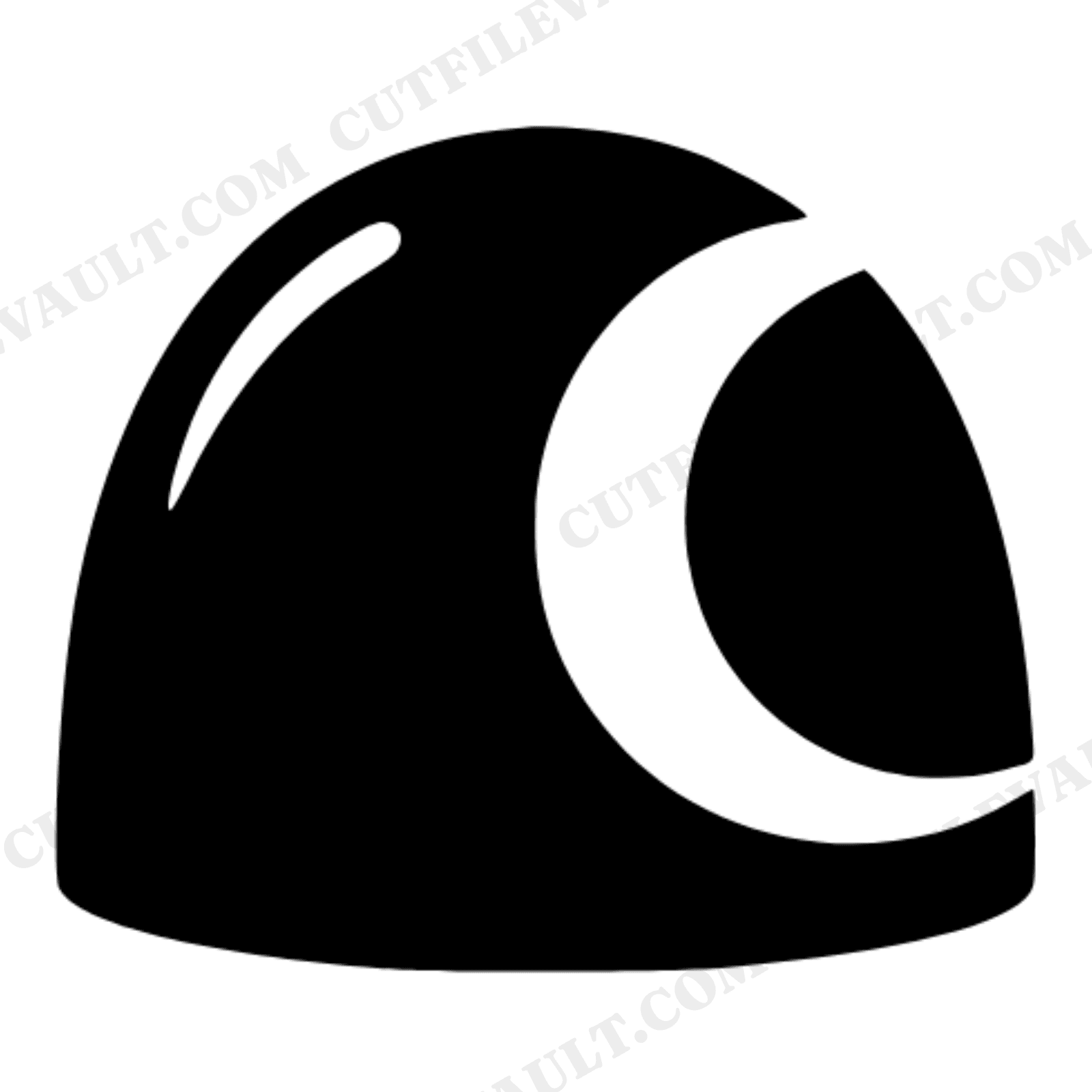 Celestial Cabochon Gemstone SVG PNG, Crescent Moon Aura Cut File, Mystical Jewelry Design, view 1