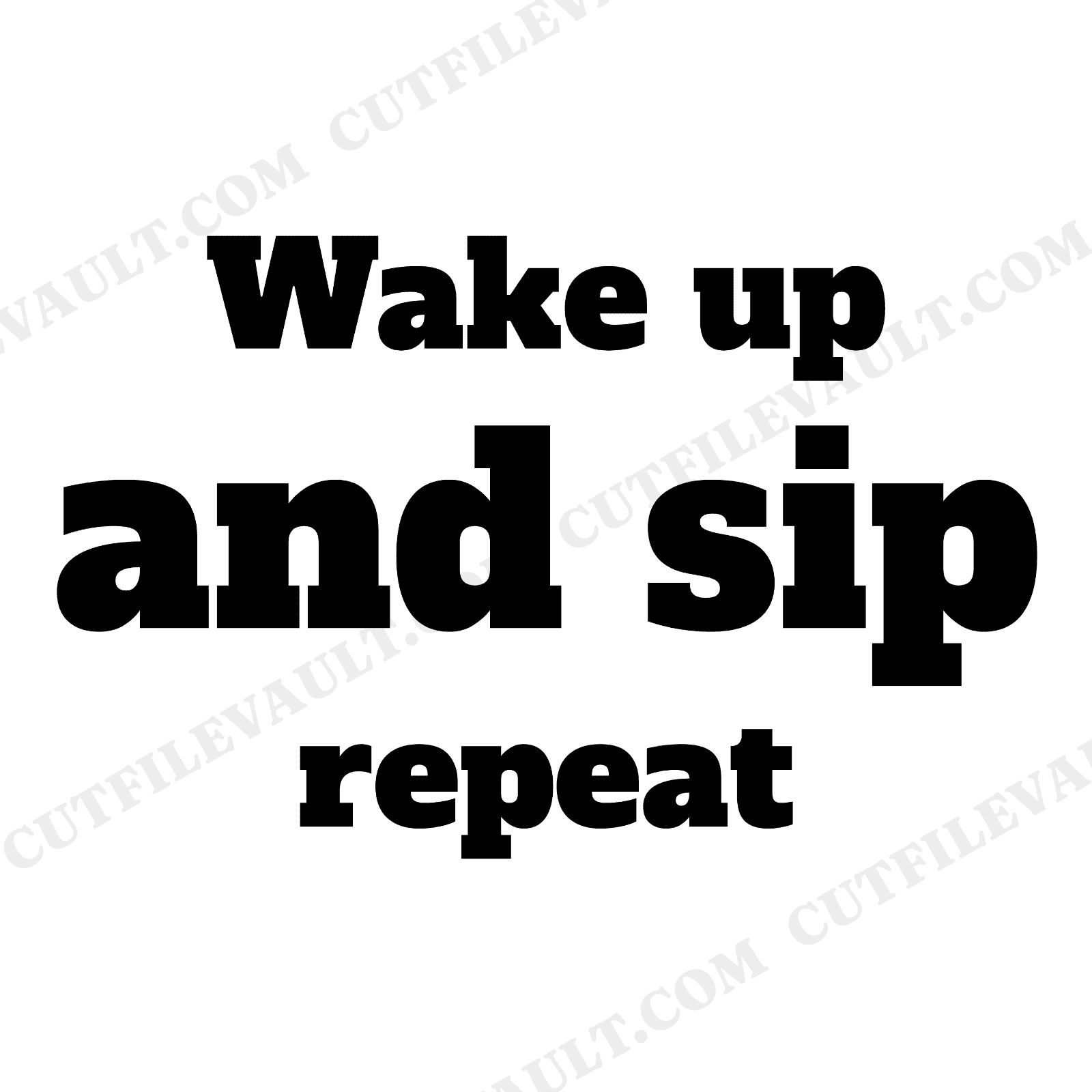 Wake Up and Sip Coffee SVG PNG Kitchen Sign Hand Lettered Swirl Coffee Lover Cut File, view 1