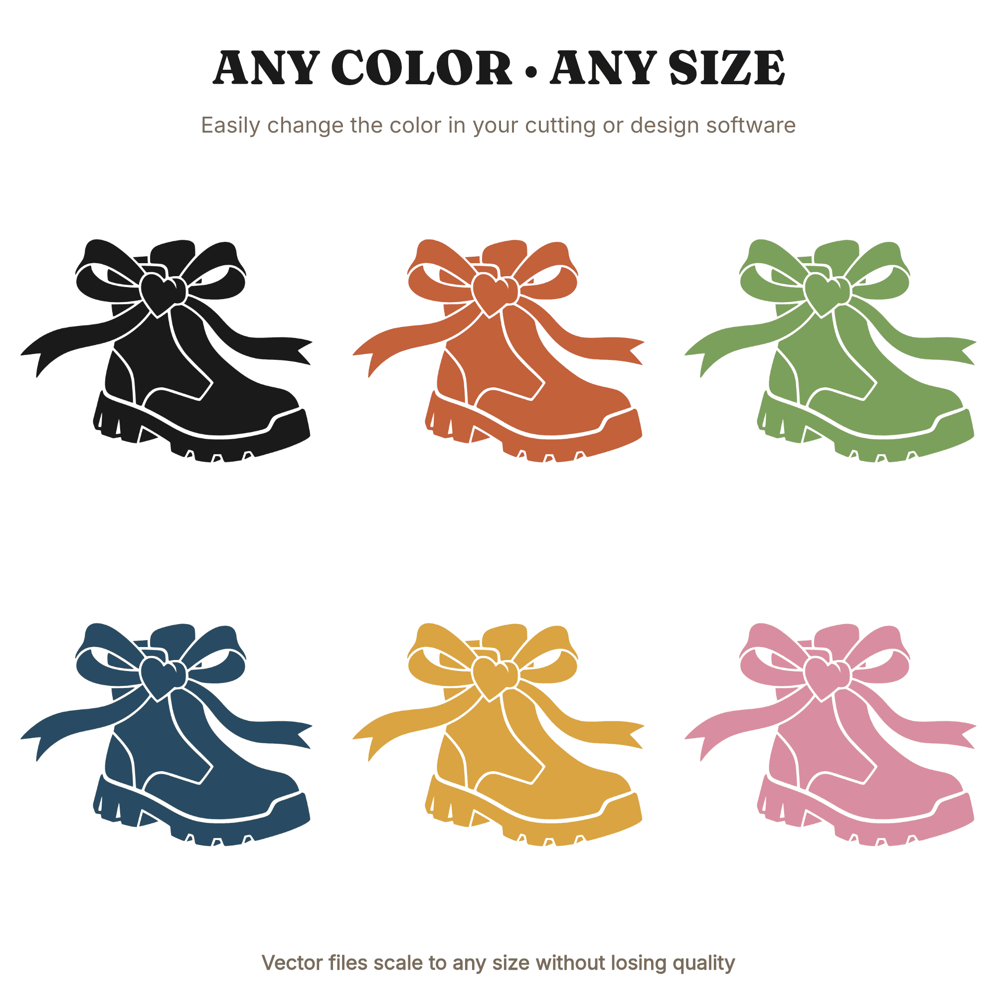 Heart Laced Hiking Boot SVG PNG Valentine Cut File Outdoor Romance Silhouette Design, view 2
