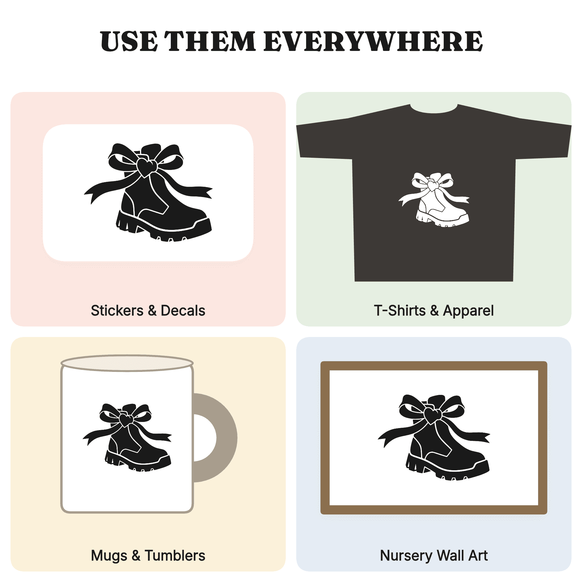 Heart Laced Hiking Boot SVG PNG Valentine Cut File Outdoor Romance Silhouette Design, view 3