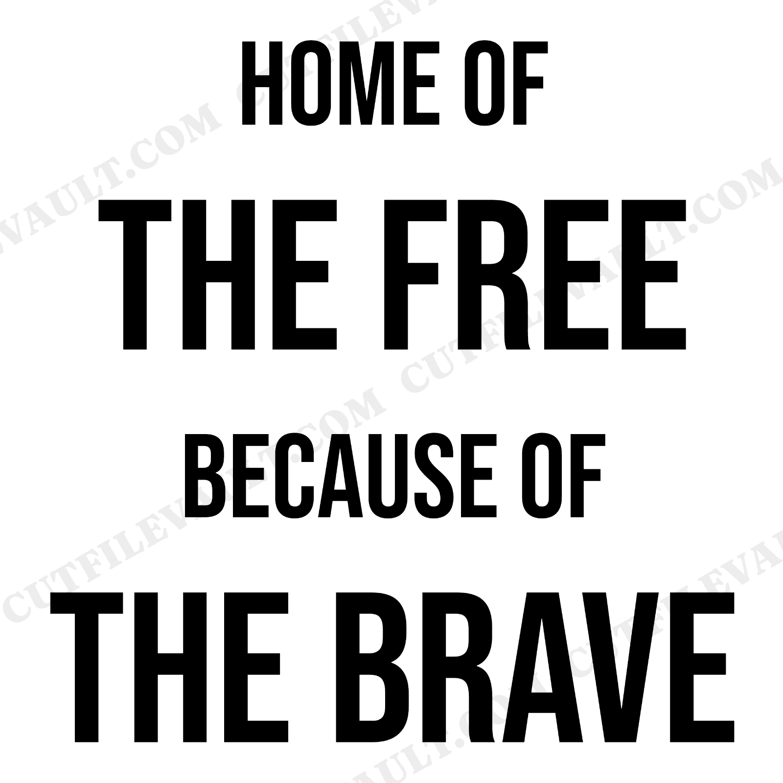 Home of the Brave Veterans Day SVG PNG Patriotic Decal Cut File Hand Lettered Stencil Design, view 1