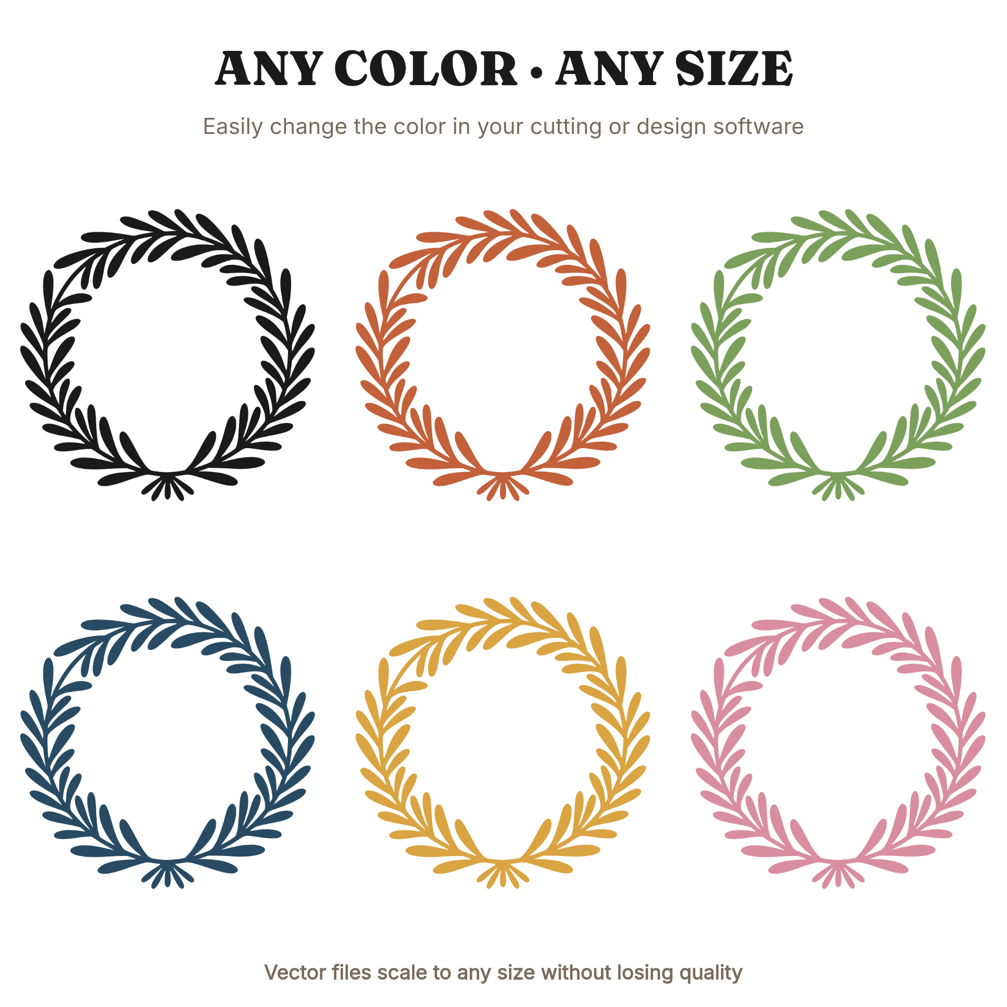Retro 70s Rosemary Wreath SVG PNG, Botanical Herb Bundle Cut File, Farmhouse Christmas Wreath, view 2