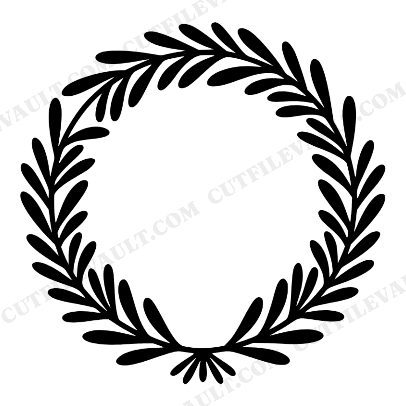 Retro 70s Rosemary Wreath SVG PNG, Botanical Herb Bundle Cut File, Farmhouse Christmas Wreath, view 1