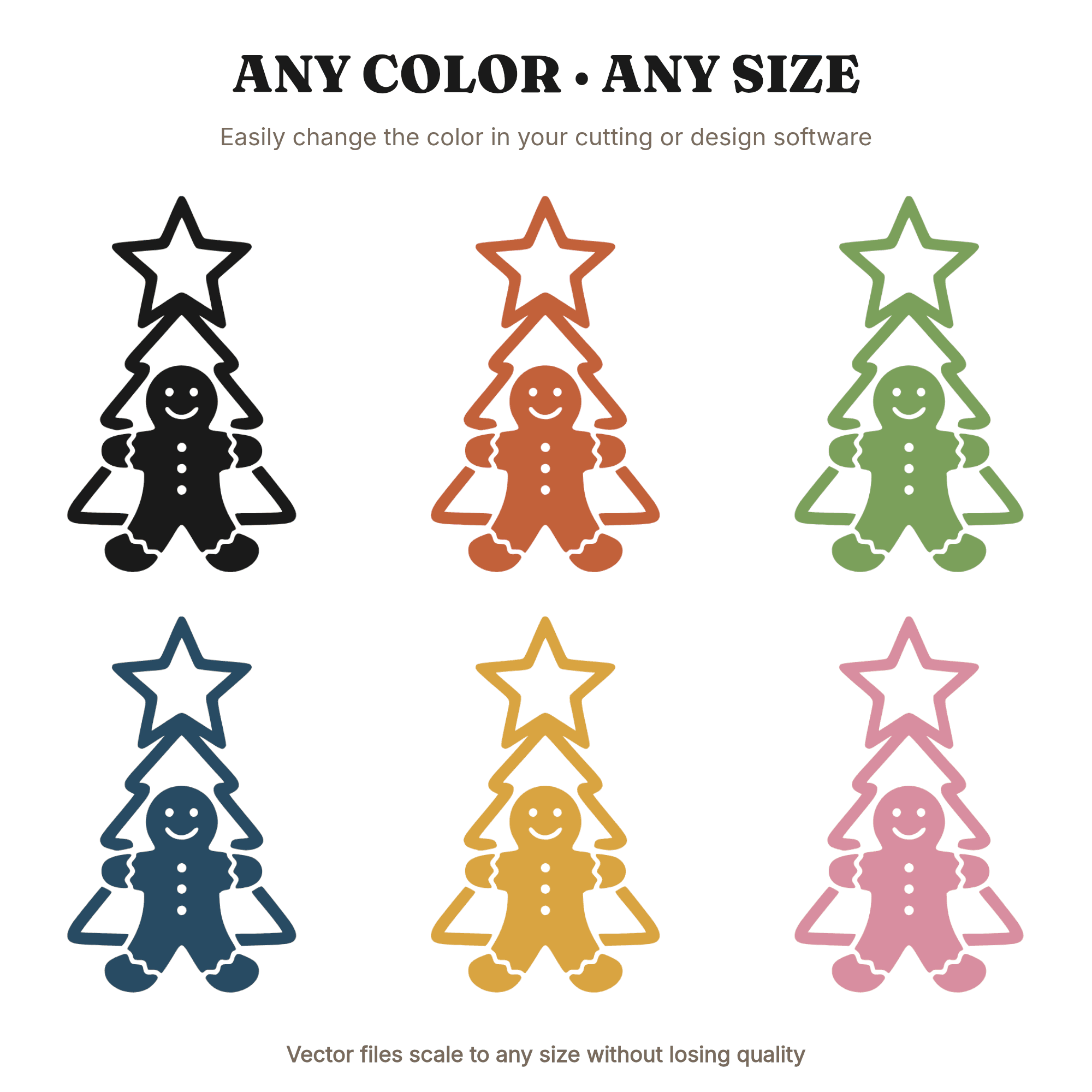 Stacked Cookie Cutter Tower Christmas Baker SVG PNG, Boho Festive Kitchen Cut File for Cricut, view 2