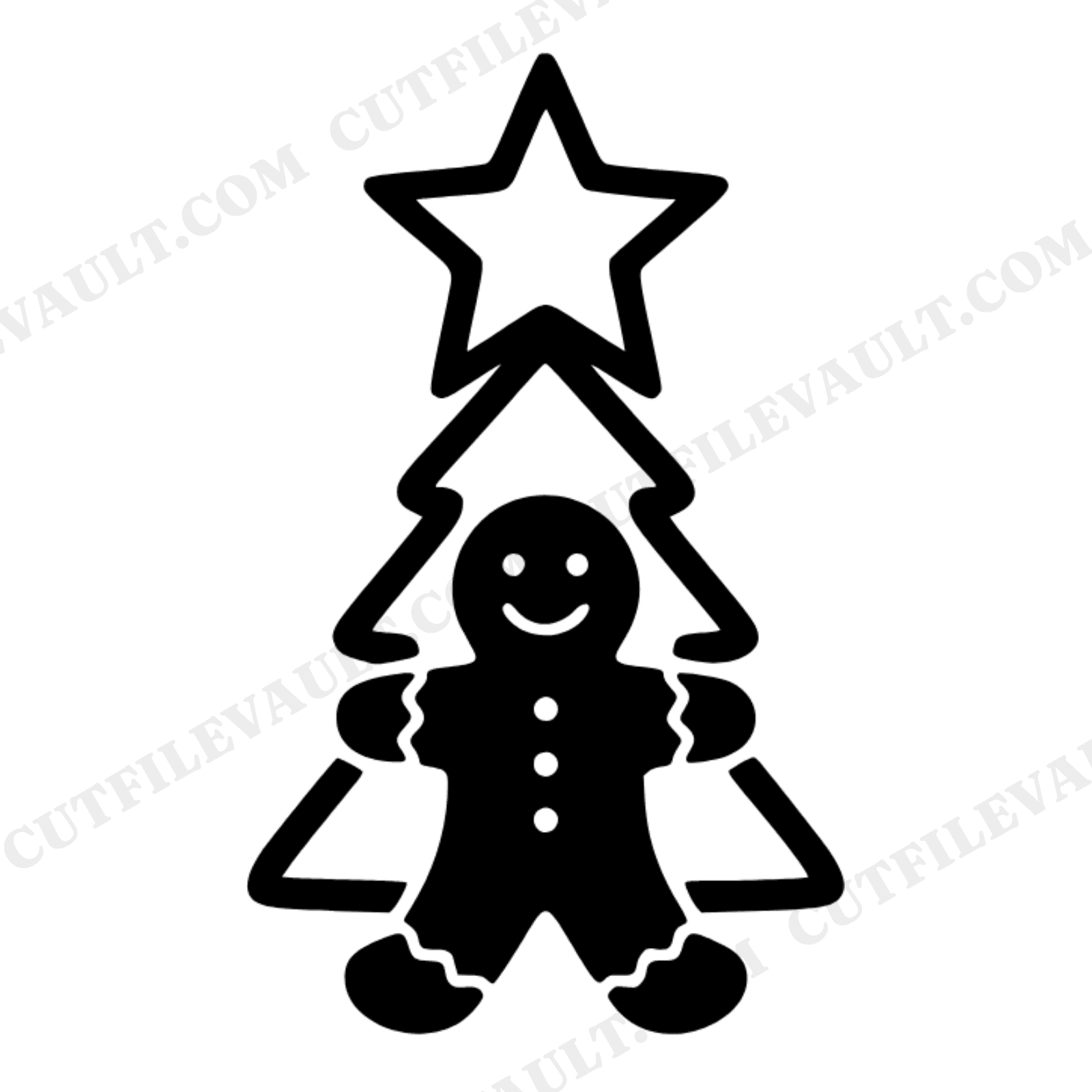 Stacked Cookie Cutter Tower Christmas Baker SVG PNG, Boho Festive Kitchen Cut File for Cricut, view 1