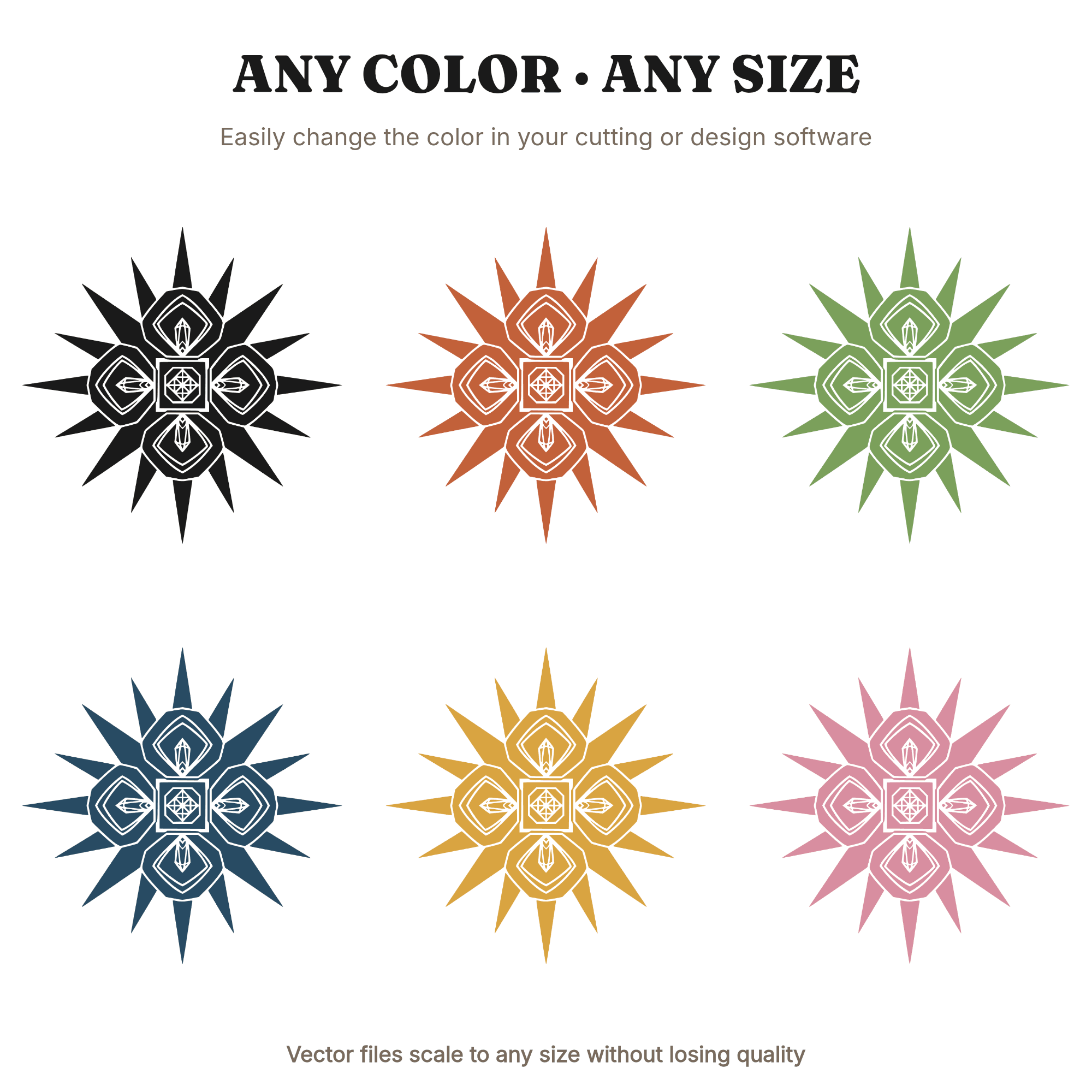 Geode Sunburst Mandala SVG PNG Thanksgiving Medallion Brutalist Crystal Harvest Decor Cut File, view 2