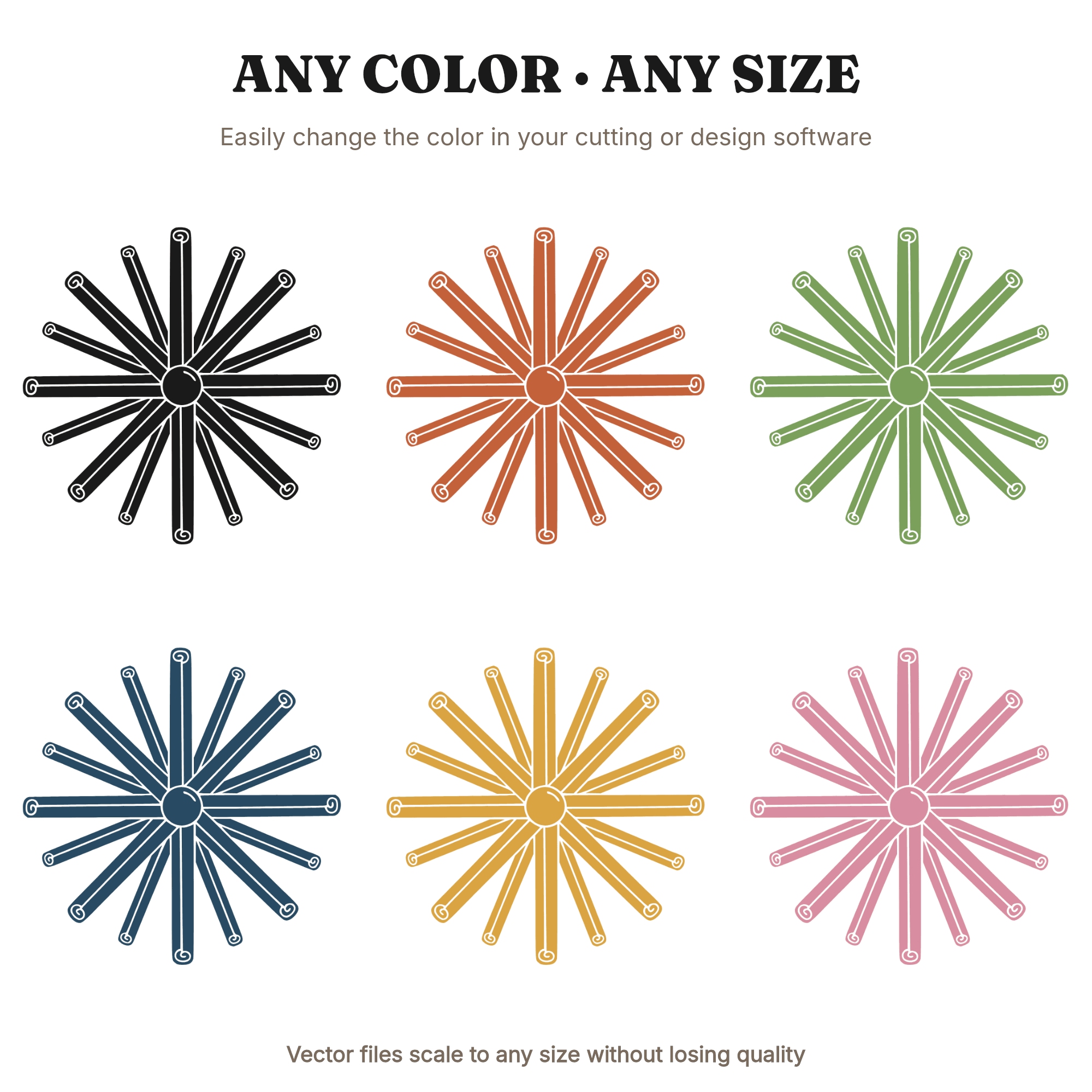 Cinnamon Stick Star Bundle SVG PNG, Overhead View Scandinavian Line Art for Autumn Kitchen Labels, view 2