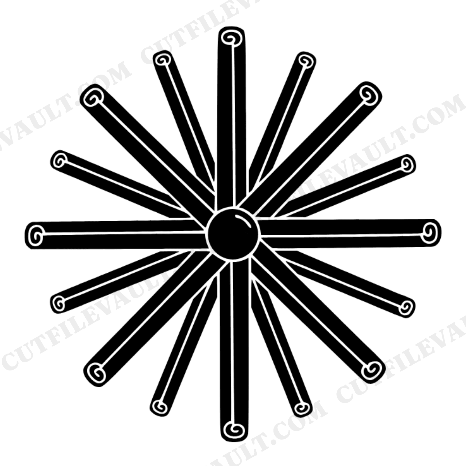 Cinnamon Stick Star Bundle SVG PNG, Overhead View Scandinavian Line Art for Autumn Kitchen Labels, view 1