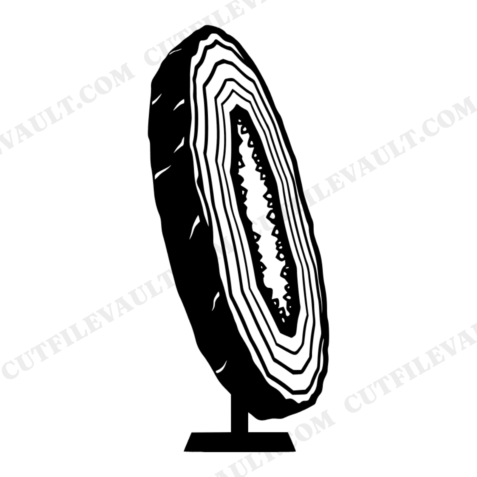 Agate Geode Slice Display Stand SVG PNG, Crystal Boho Home Decor Cut File, Museum Mineral Art, view 1