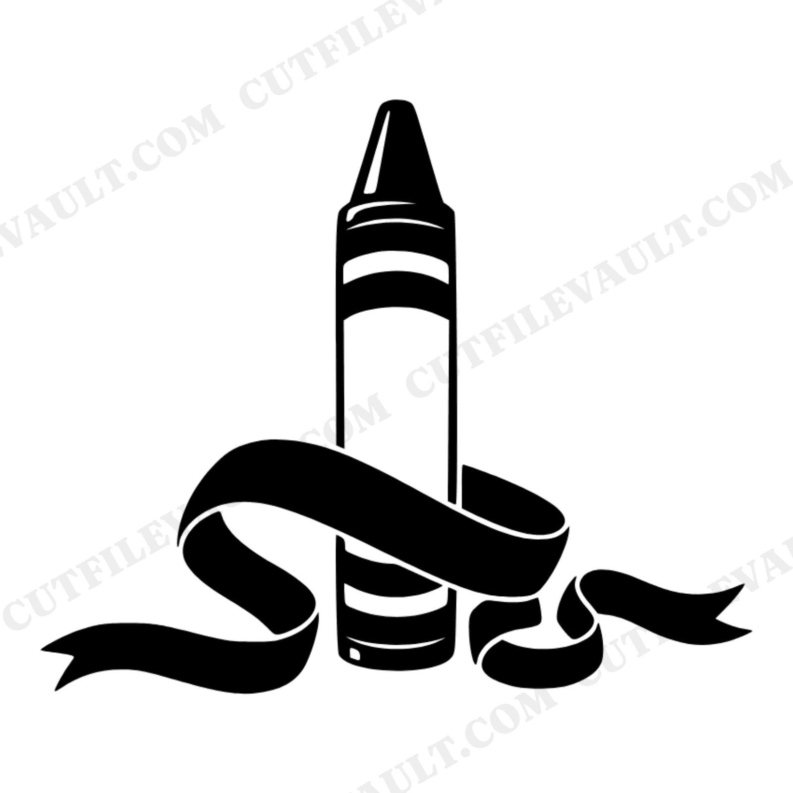 Y2K Chrome Bubble Crayon SVG PNG, Spiral Peel Line Art, Back to School Cut File for Cricut, view 1