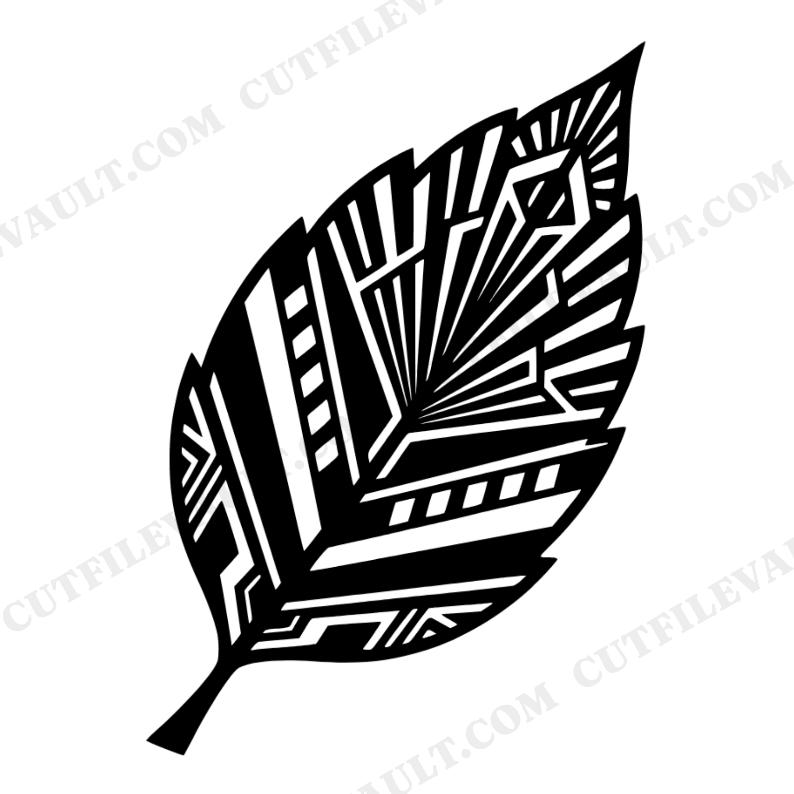 Cinnamon Leaf SVG PNG Art Deco Autumn Silhouette Fall Baking Cut File Pumpkin Spice Cottagecore, view 1
