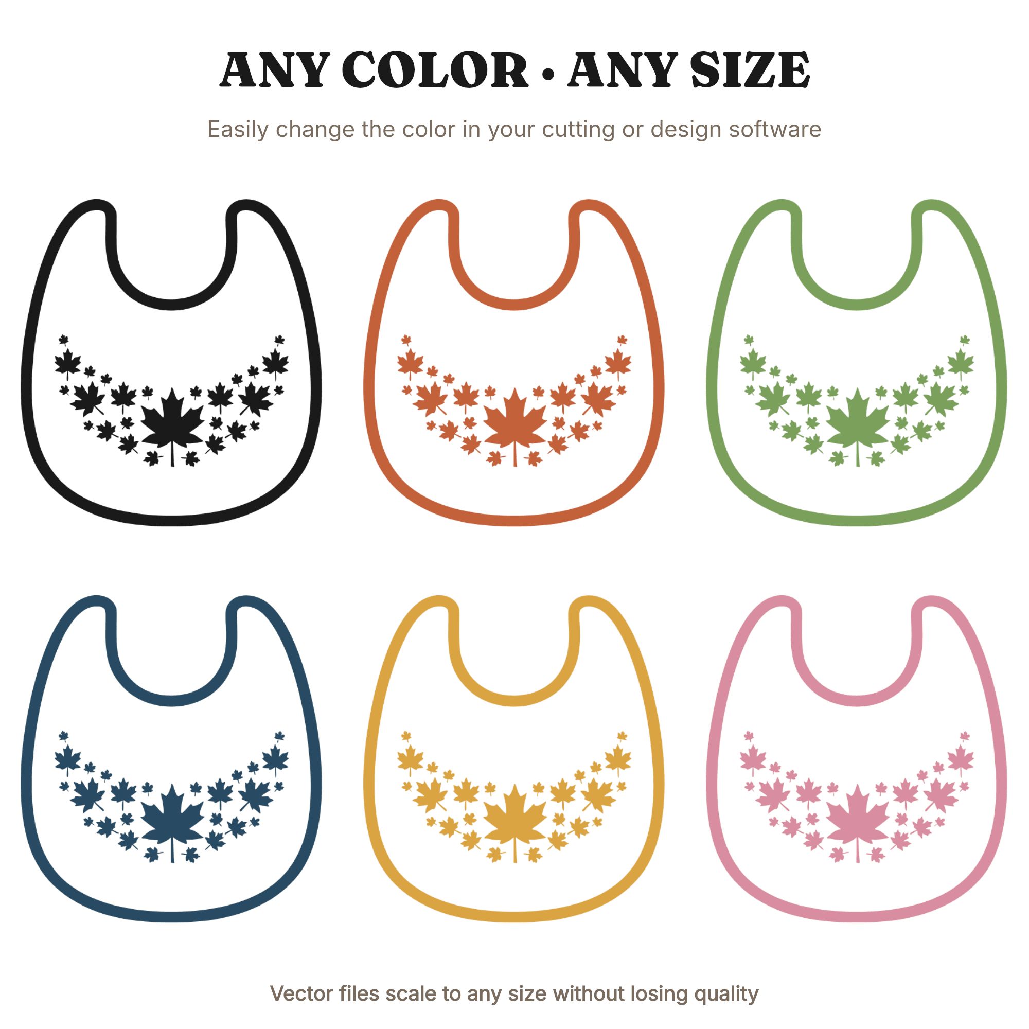 Autumn Maple Leaf Baby Bib SVG PNG, Fall Constellation Cottagecore Nursery Decor Cut File, view 2