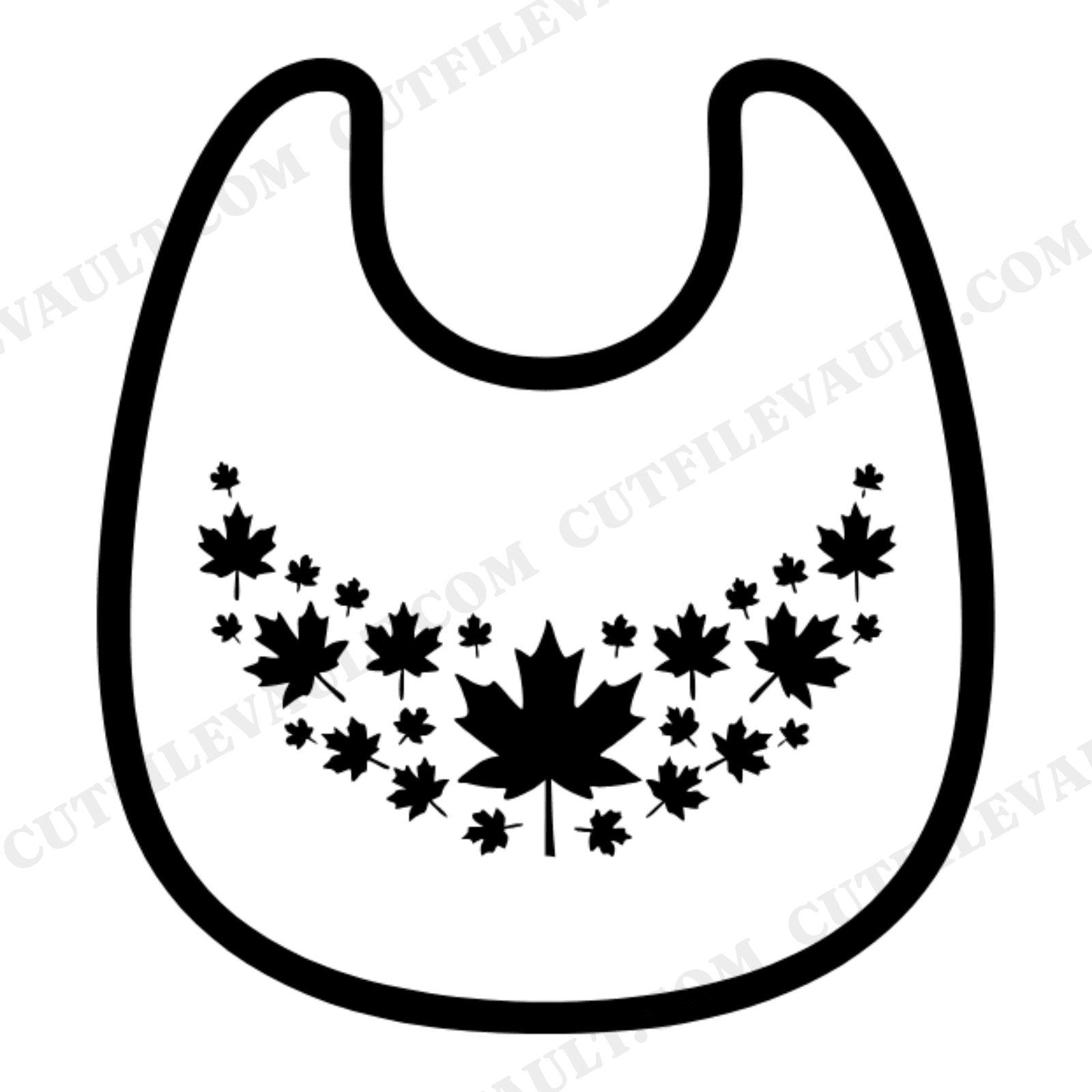 Autumn Maple Leaf Baby Bib SVG PNG, Fall Constellation Cottagecore Nursery Decor Cut File, view 1