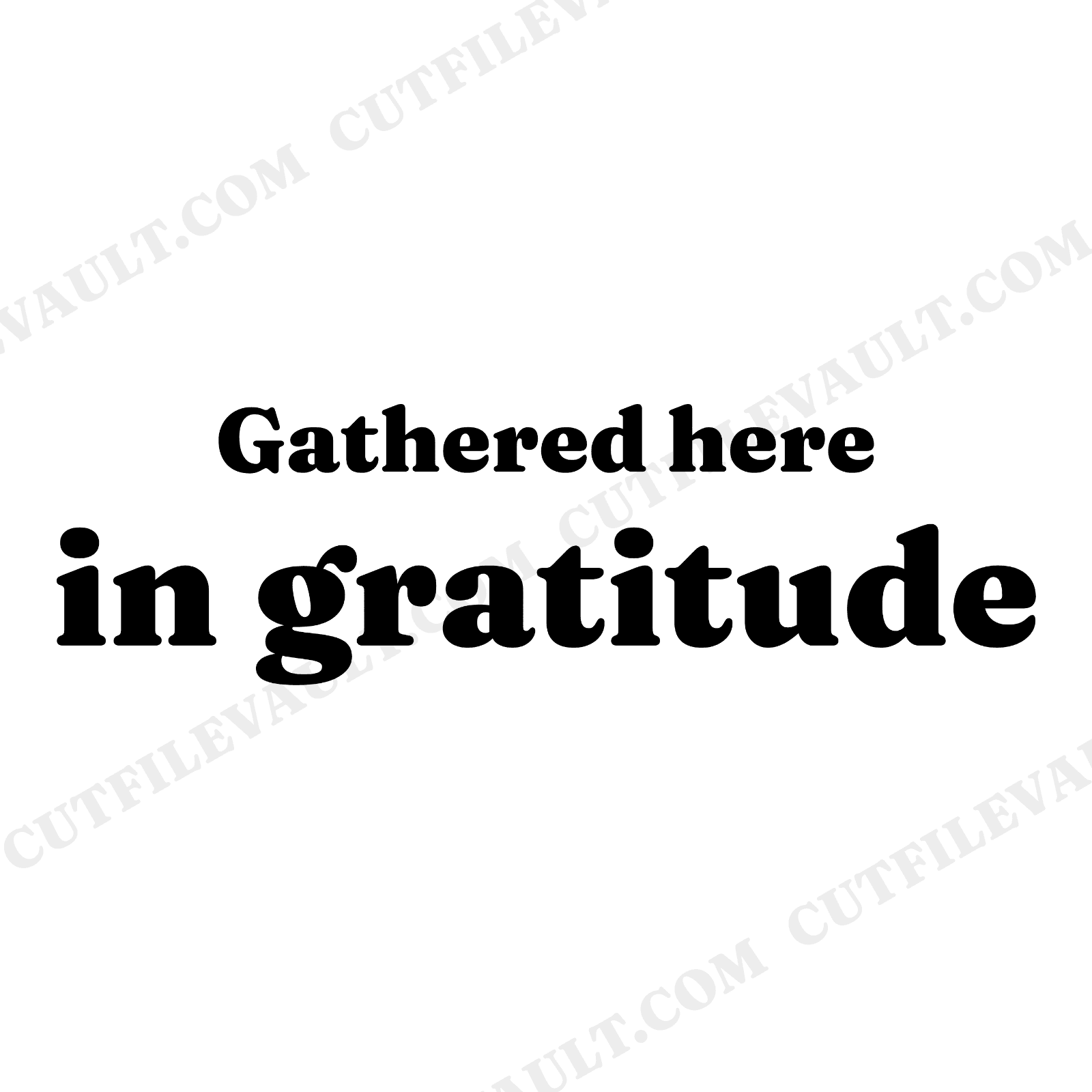 Gathered Here in Gratitude SVG PNG Thanksgiving Farmhouse Banner with Wheat Art Nouveau Design
